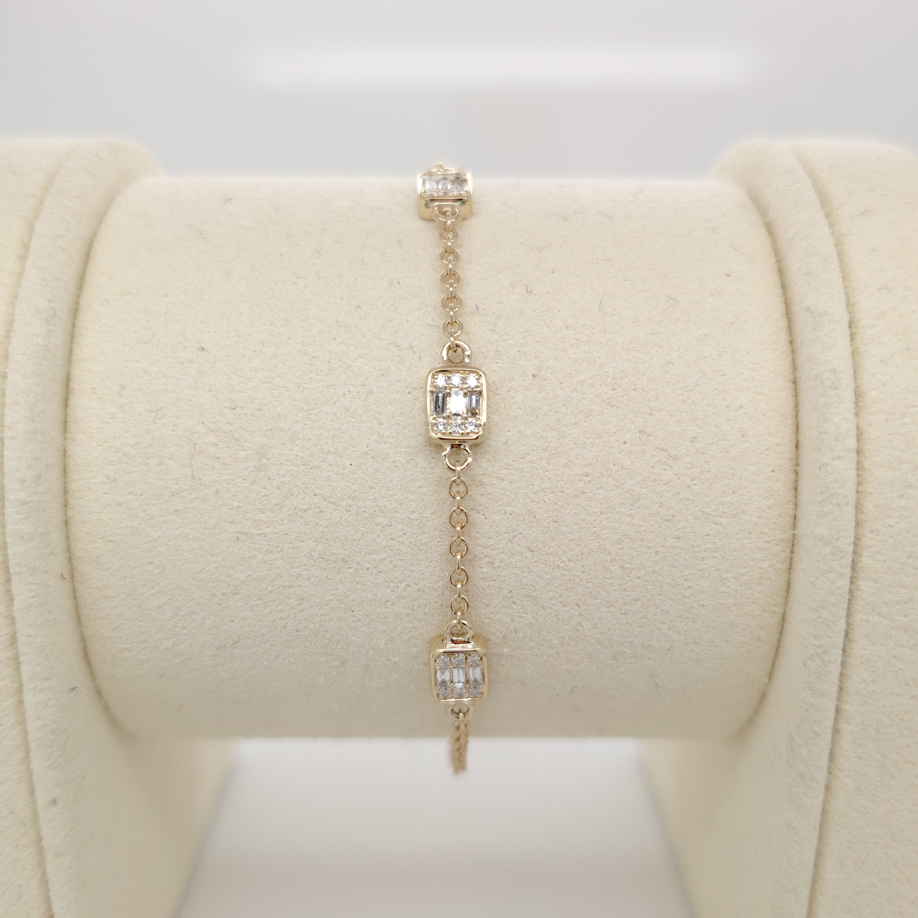 Emerald-Cut Station Chain Bracelet