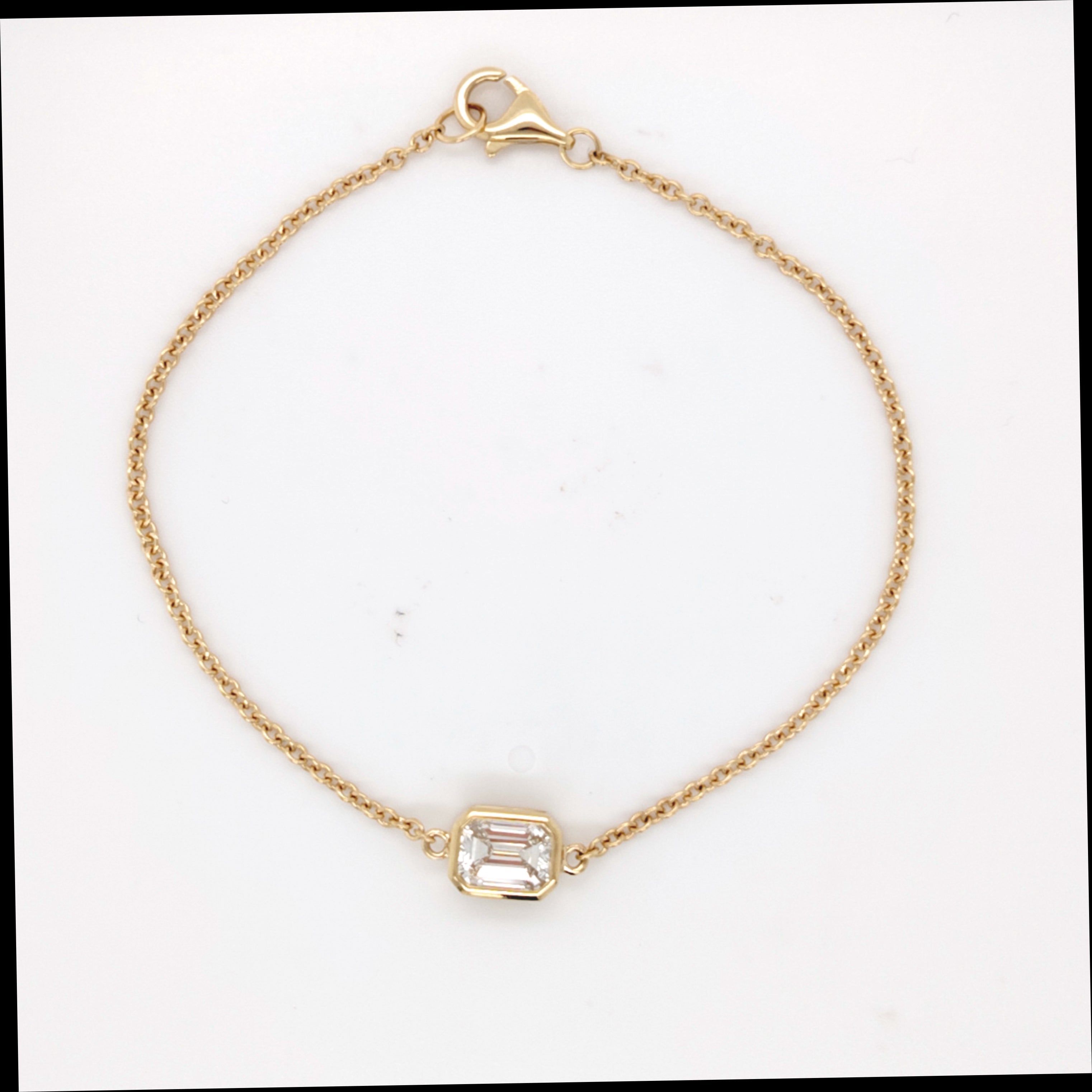 Classic Emerald-Cut Diamond Chain Bracelet