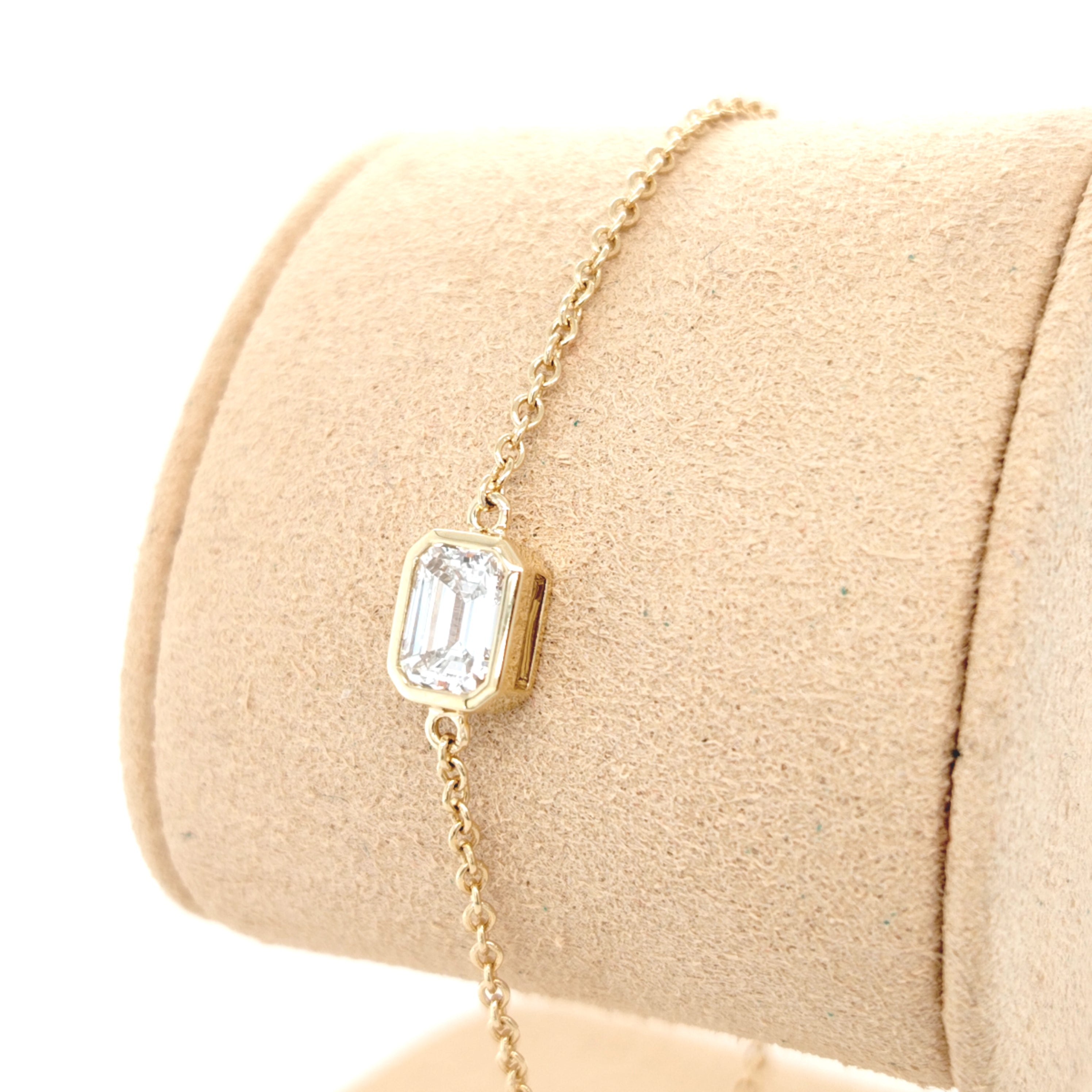 Classic Emerald-Cut Diamond Chain Bracelet