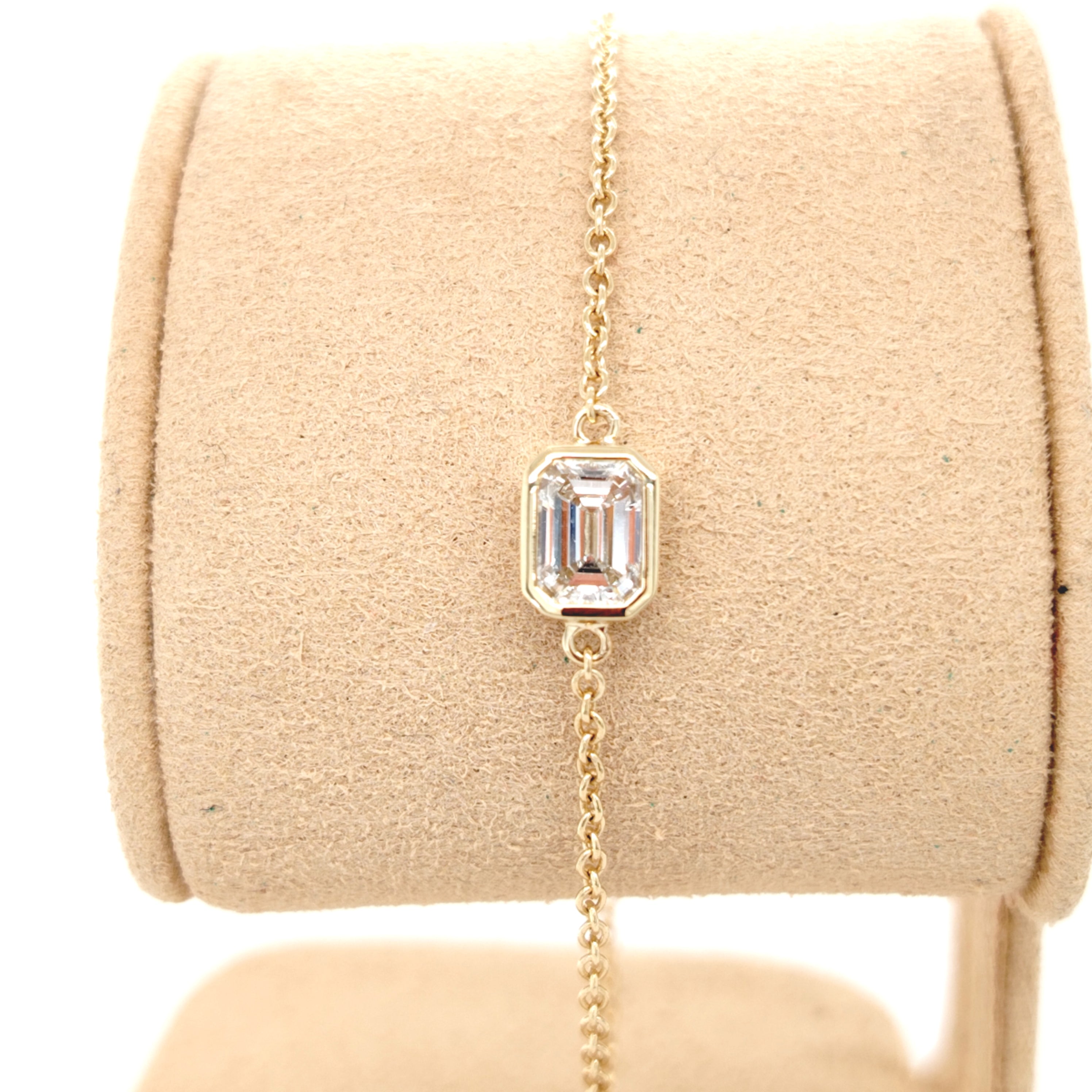 Classic Emerald-Cut Diamond Chain Bracelet