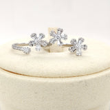 Triple-Flower Diamond Ring