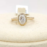 Oval Diamond Bezel Solitaire Ring