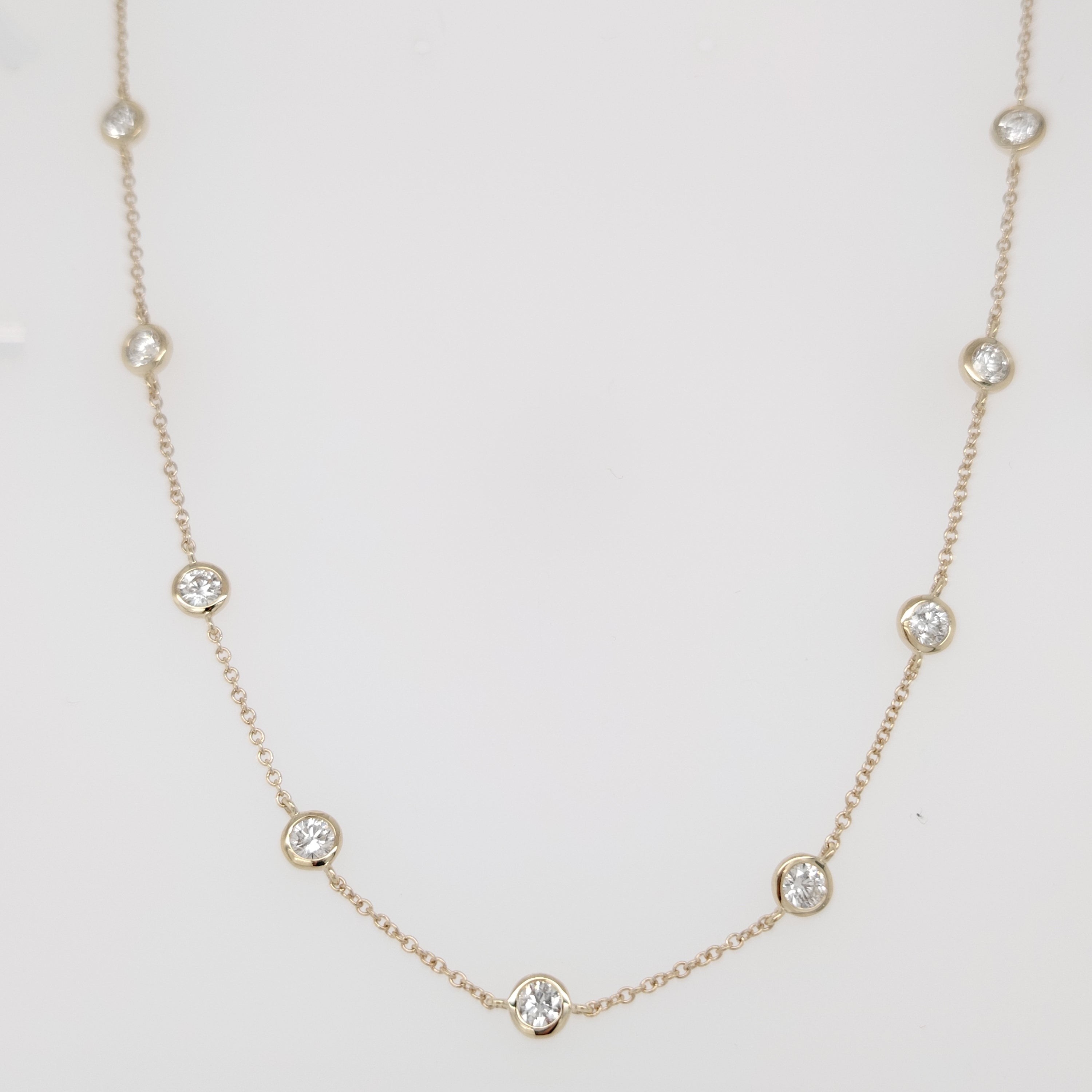 Bezel Diamond Station Necklace