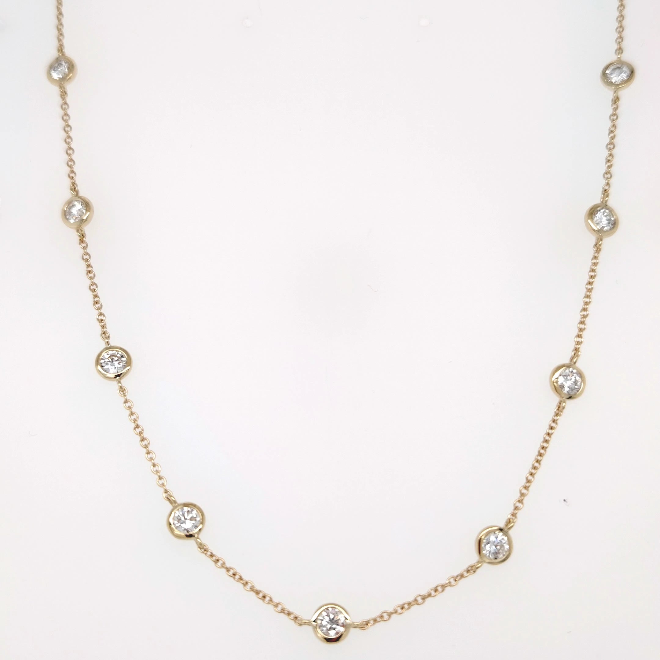 Bezel Diamond Station Necklace