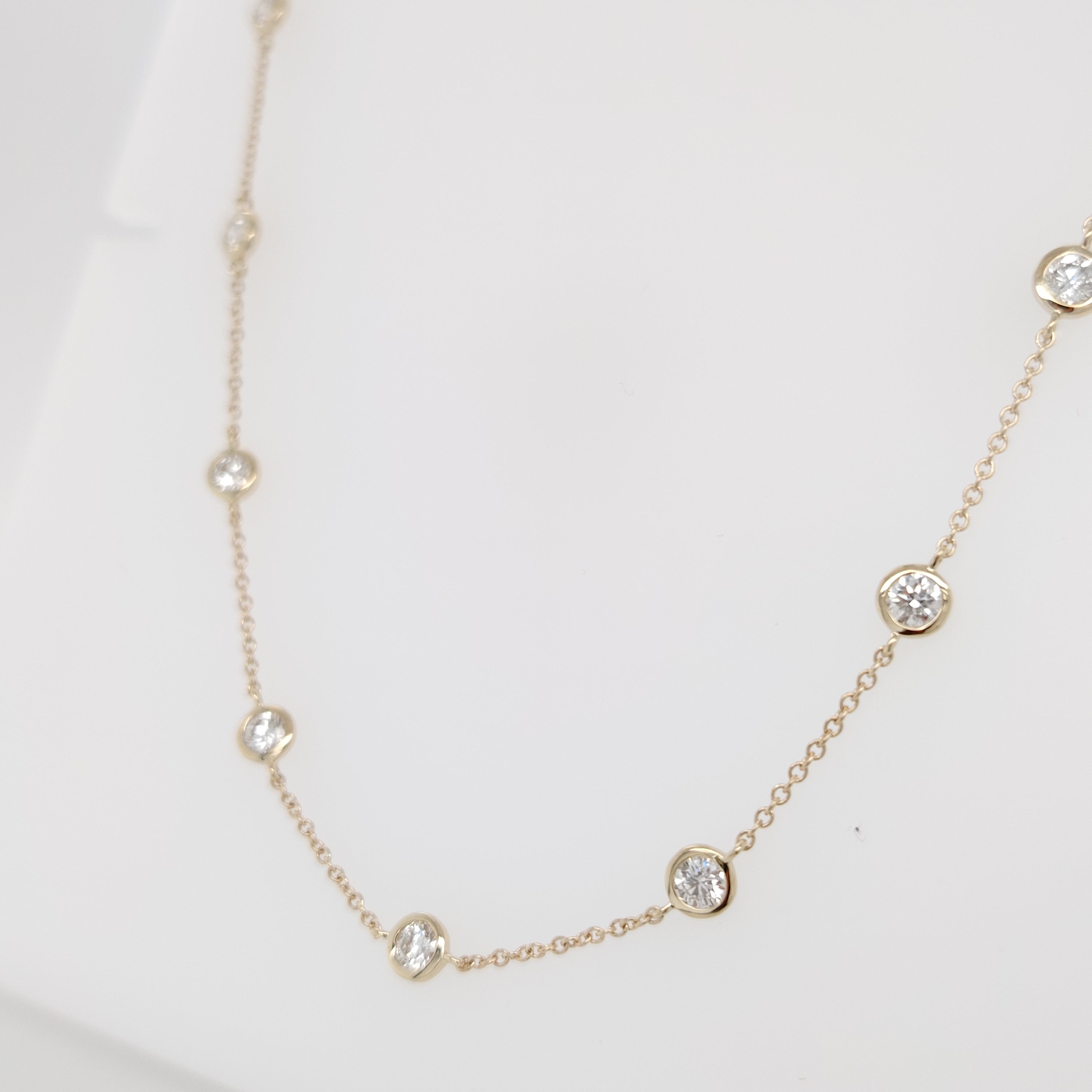 Bezel Diamond Station Necklace