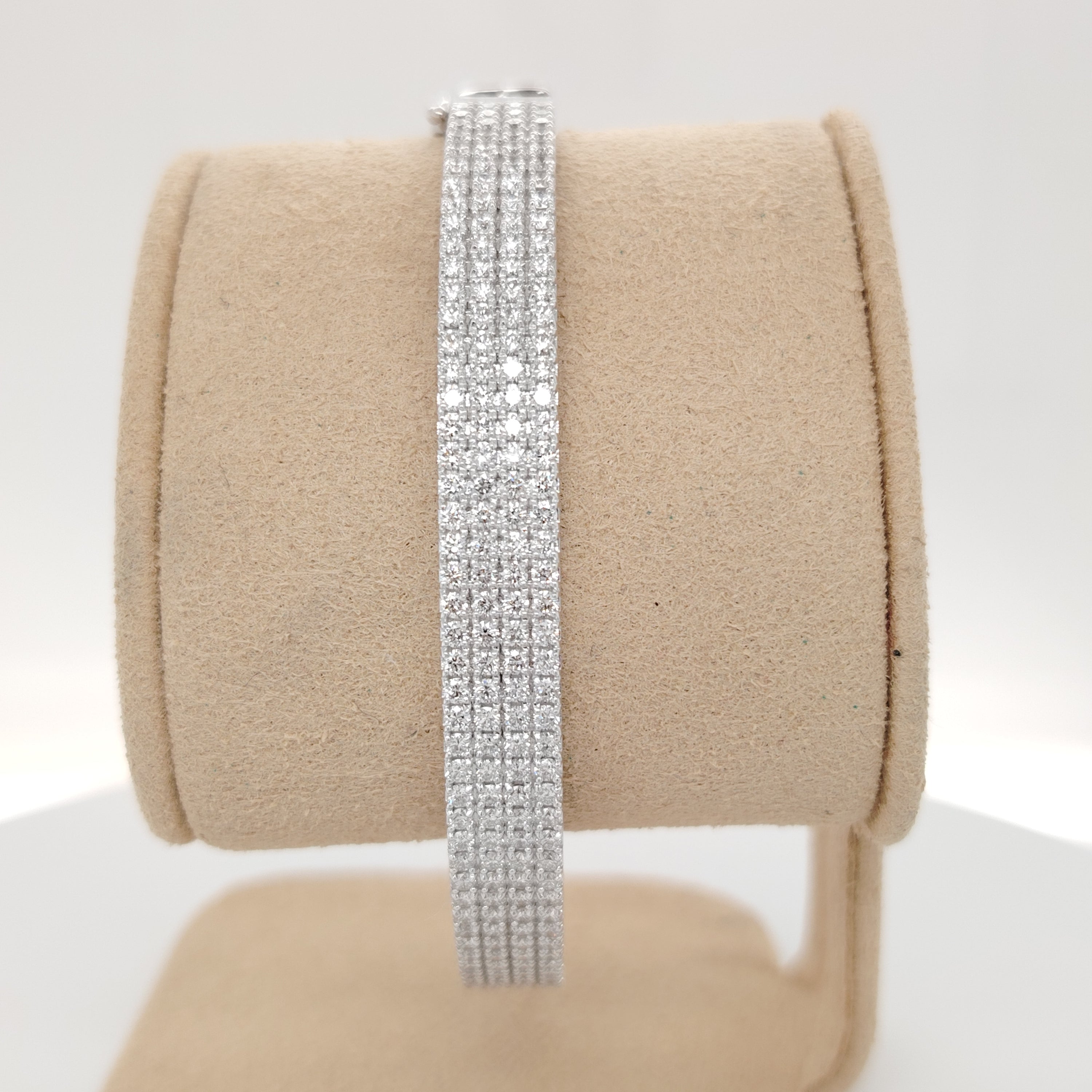 Multi-Row Pavé Diamond Bangle Bracelet