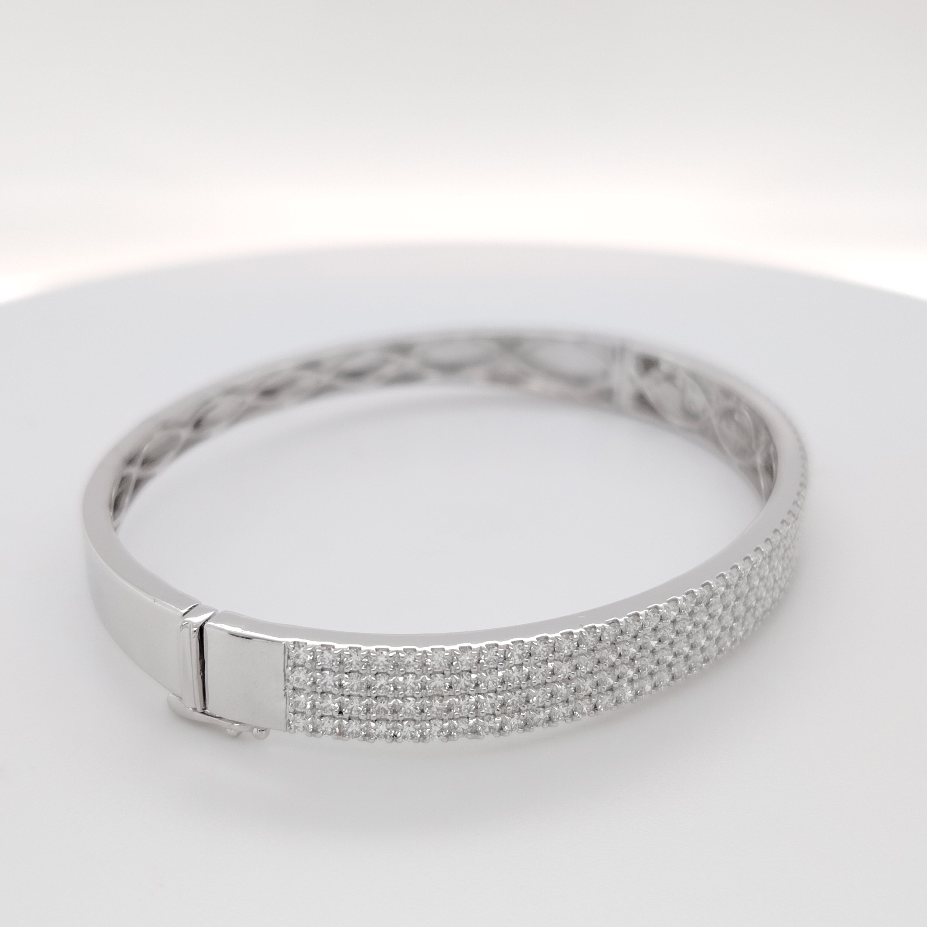 Multi-Row Pavé Diamond Bangle Bracelet