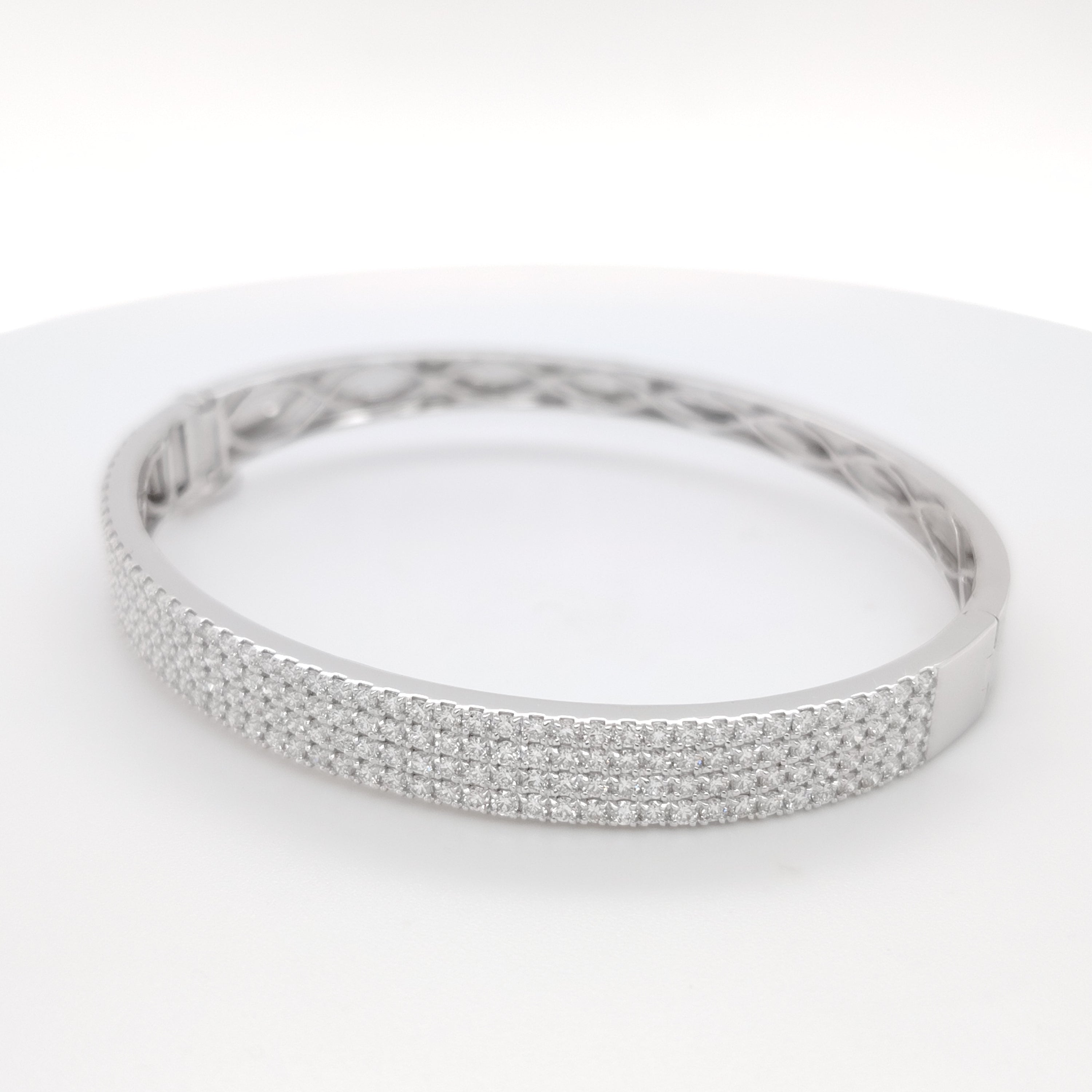 Multi-Row Pavé Diamond Bangle Bracelet