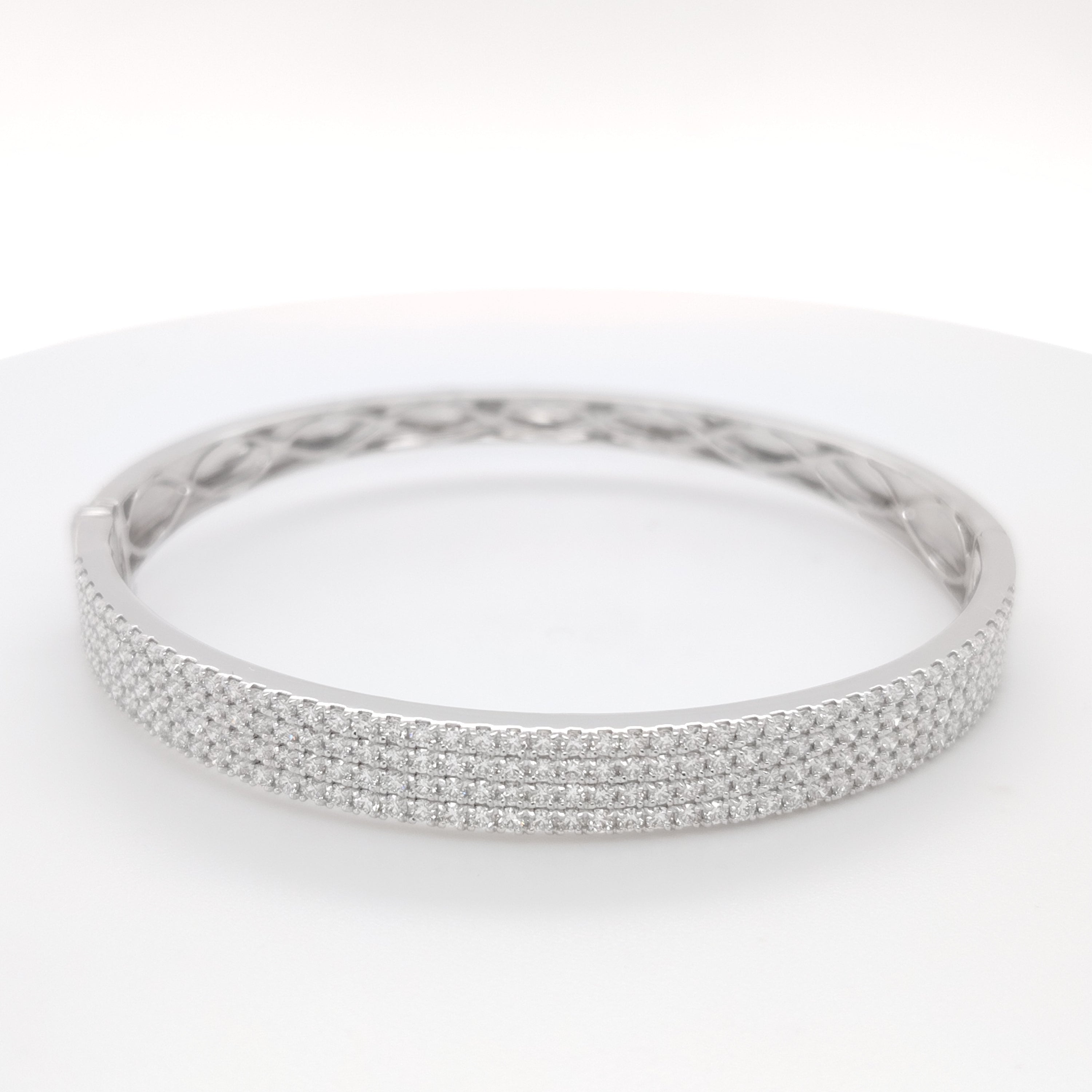 Multi-Row Pavé Diamond Bangle Bracelet