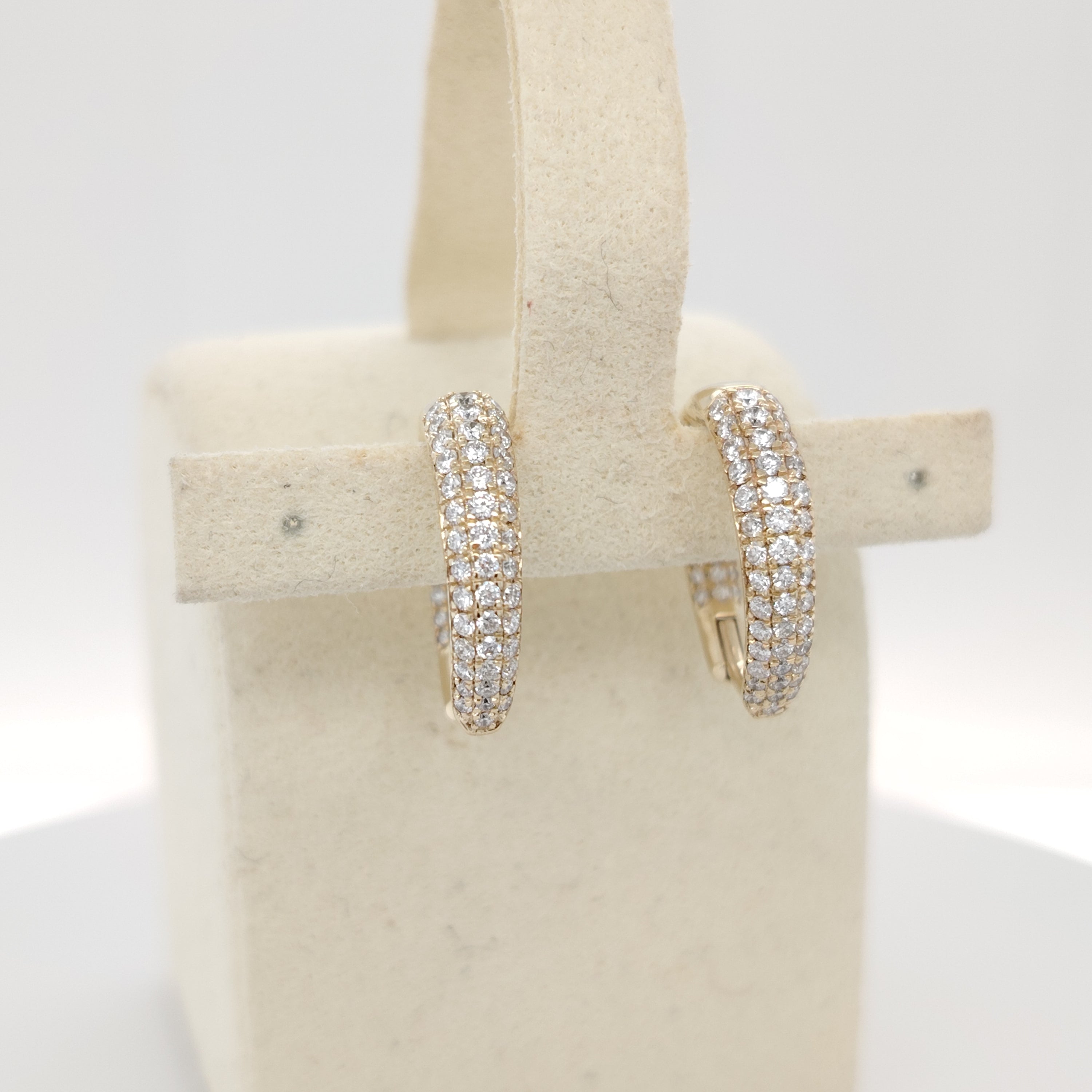 Triple Row Pavé Hoop Earrings