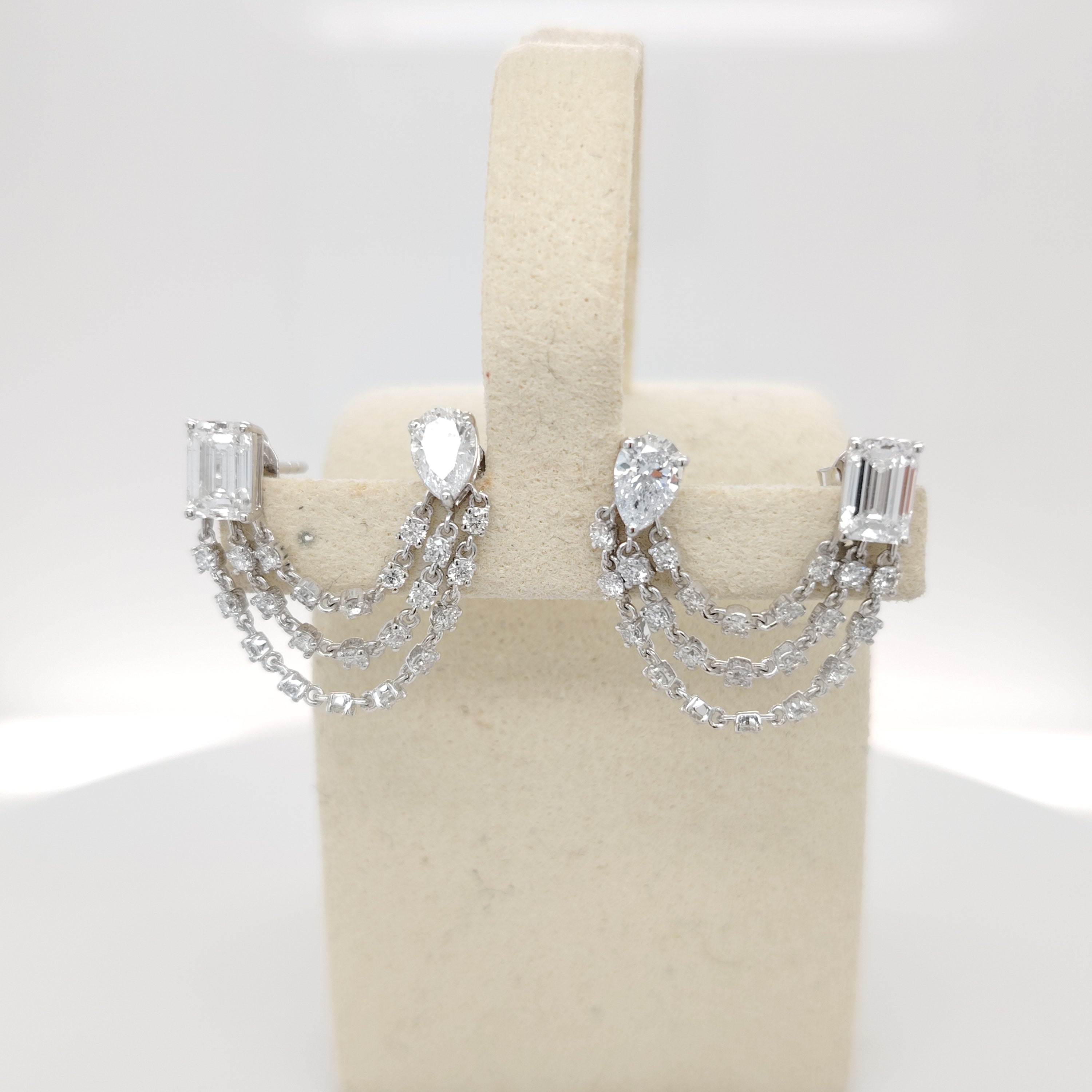 Luxe Double-Stud Chain Earrings