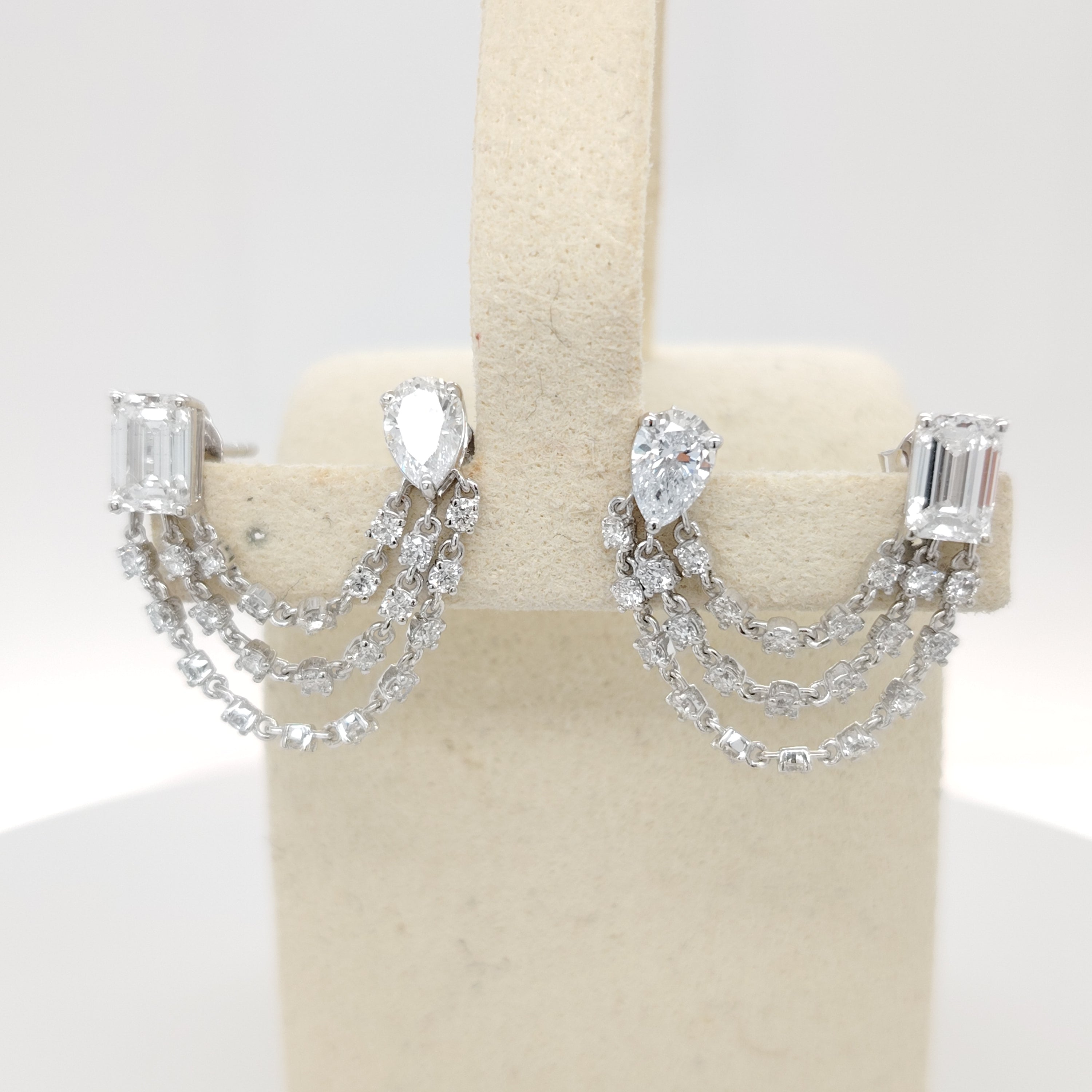 Luxe Double-Stud Chain Earrings