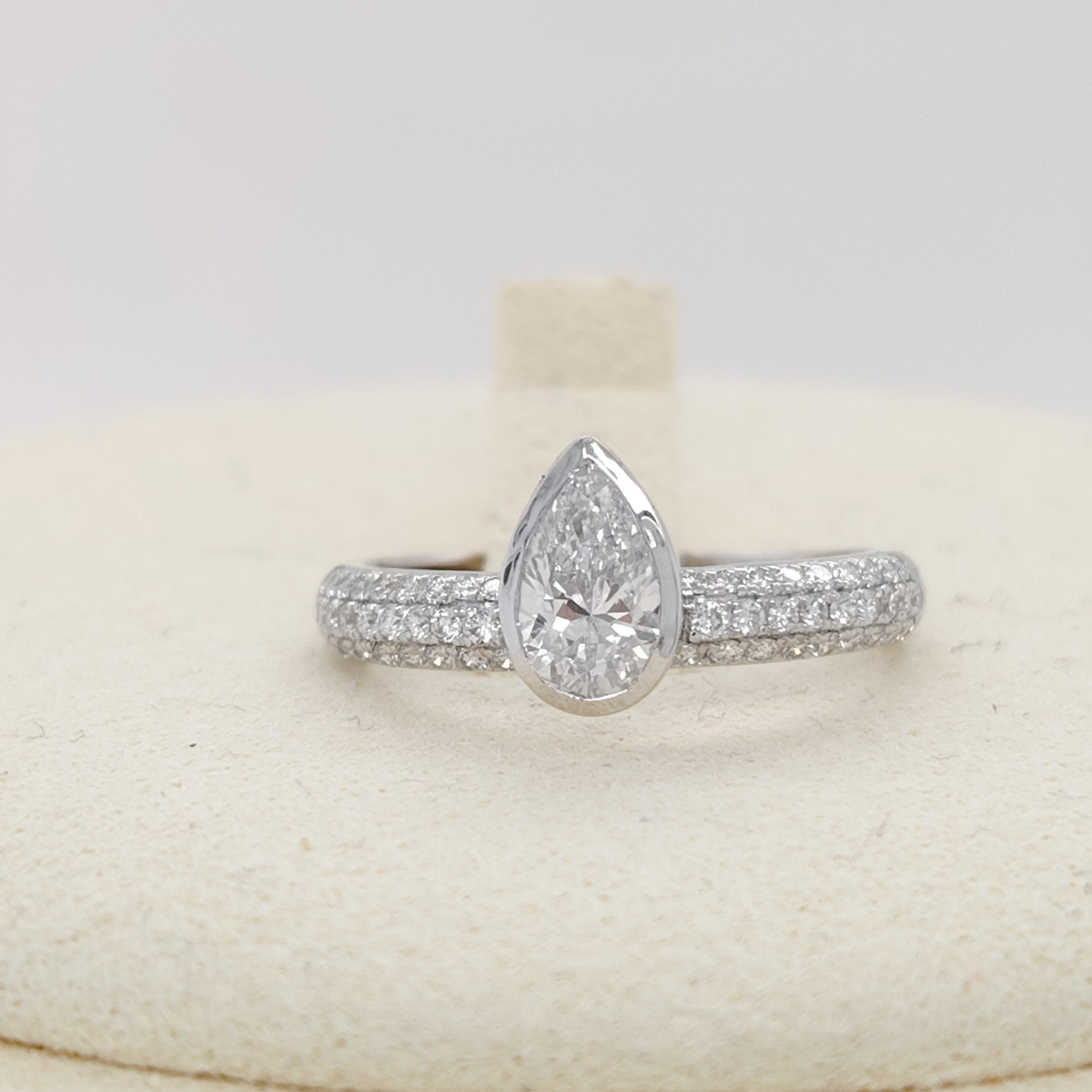 Pear-Shaped Diamond Solitaire Ring
