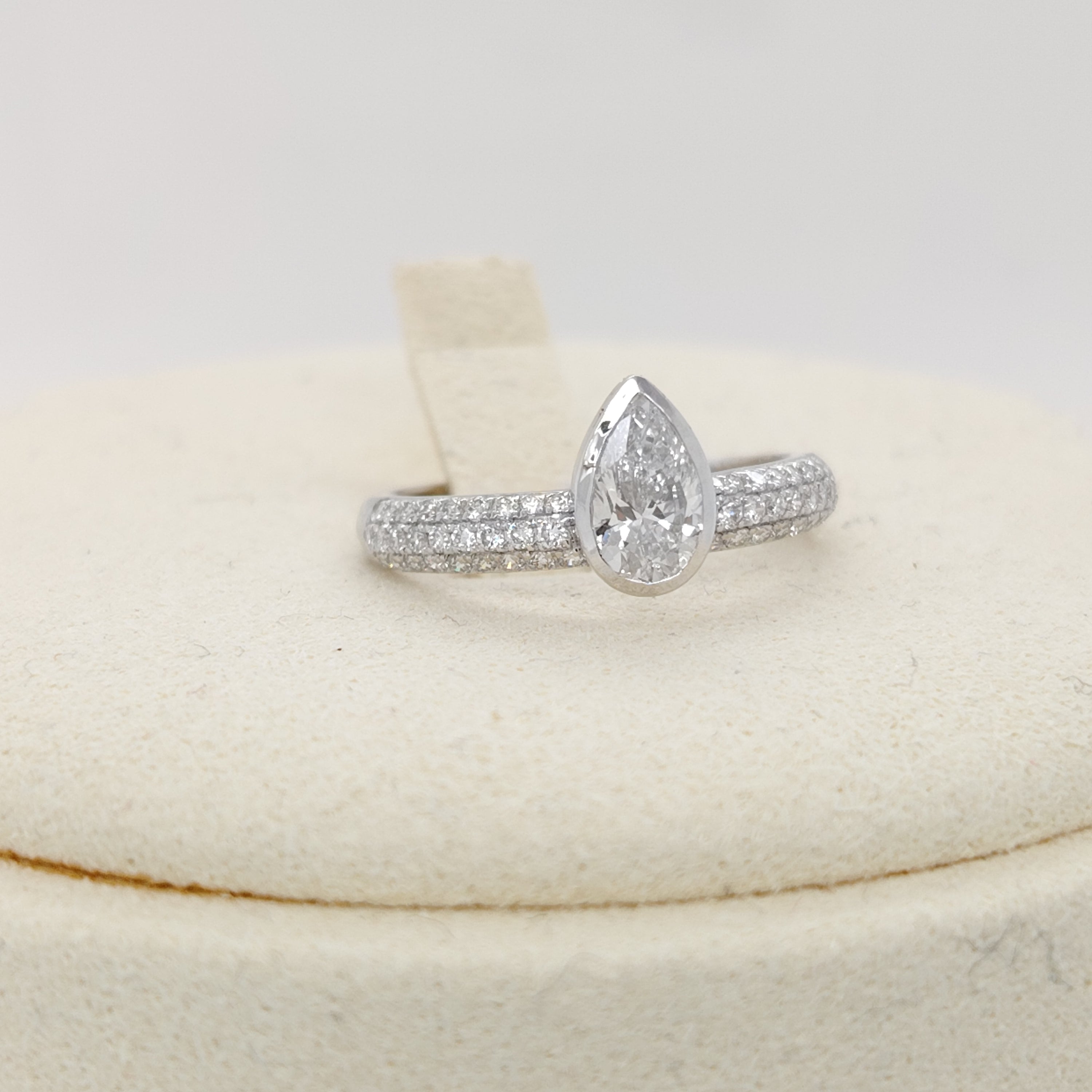 Pear-Shaped Diamond Solitaire Ring