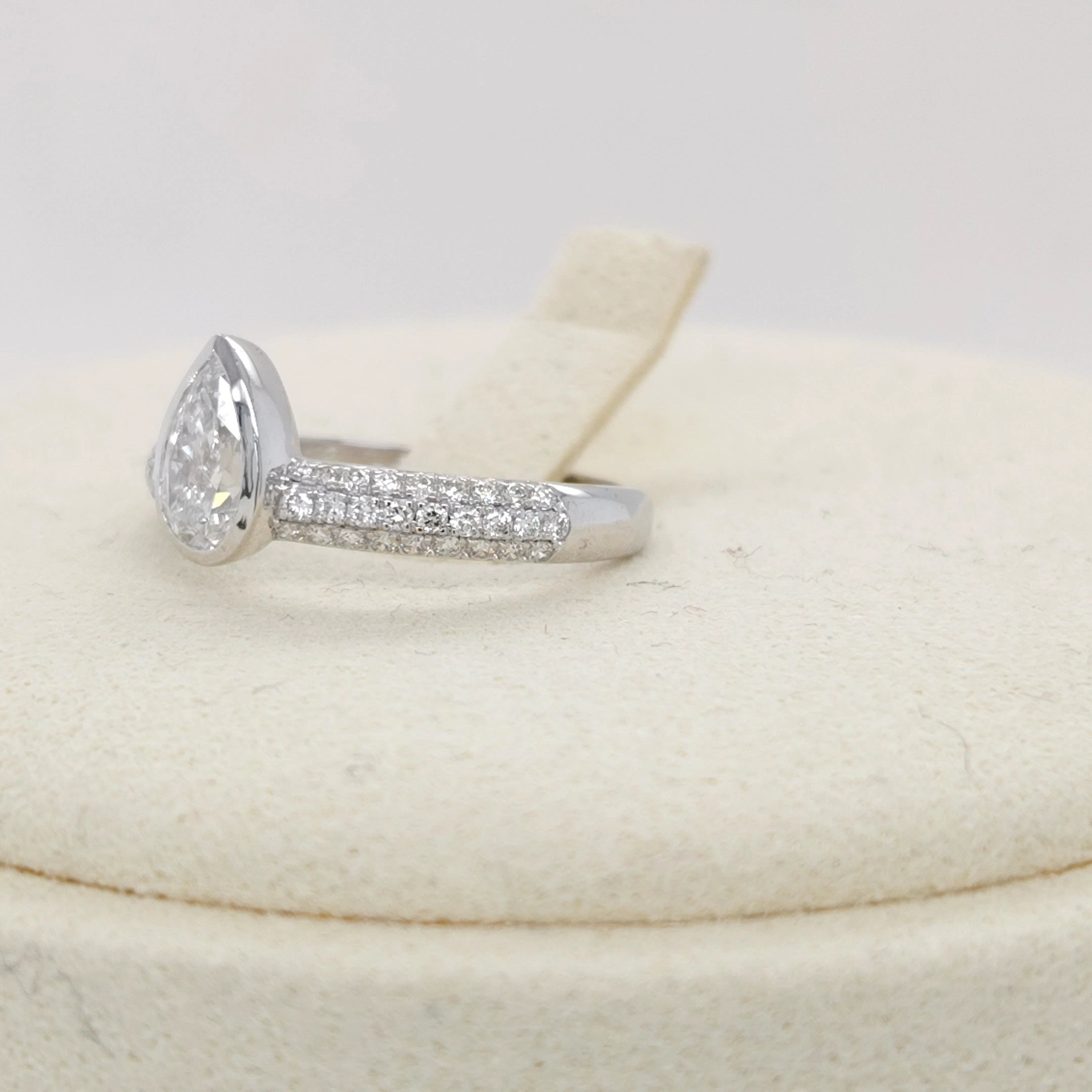 Pear-Shaped Diamond Solitaire Ring