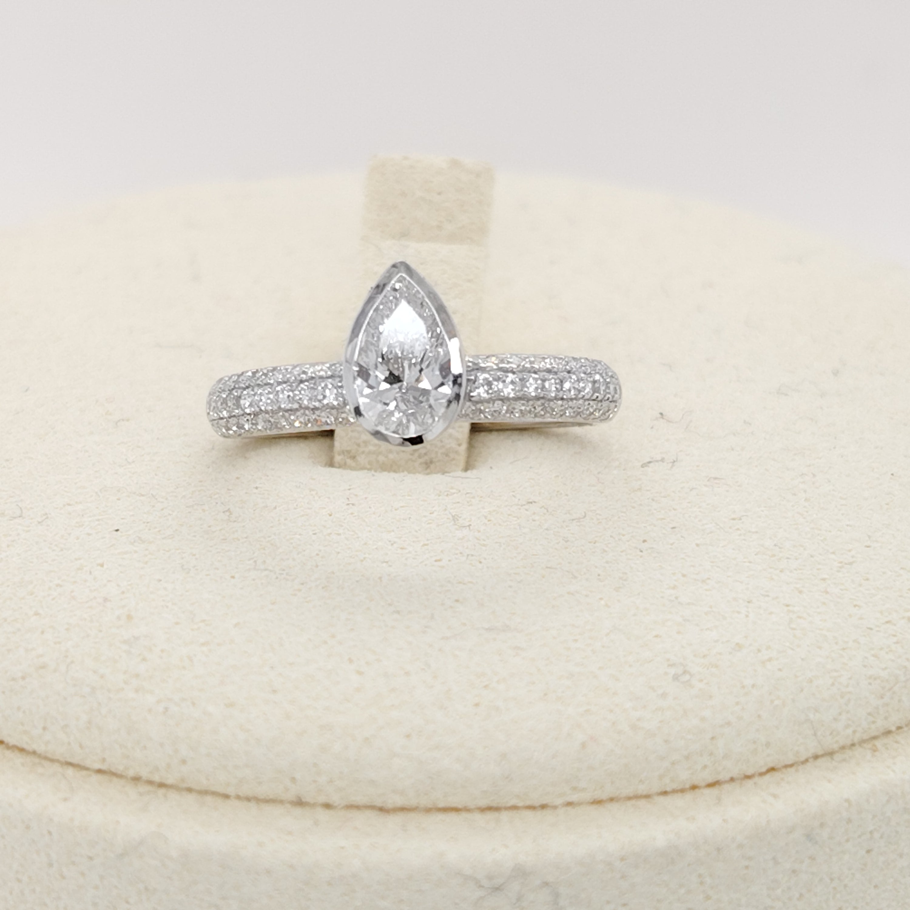 Pear-Shaped Diamond Solitaire Ring