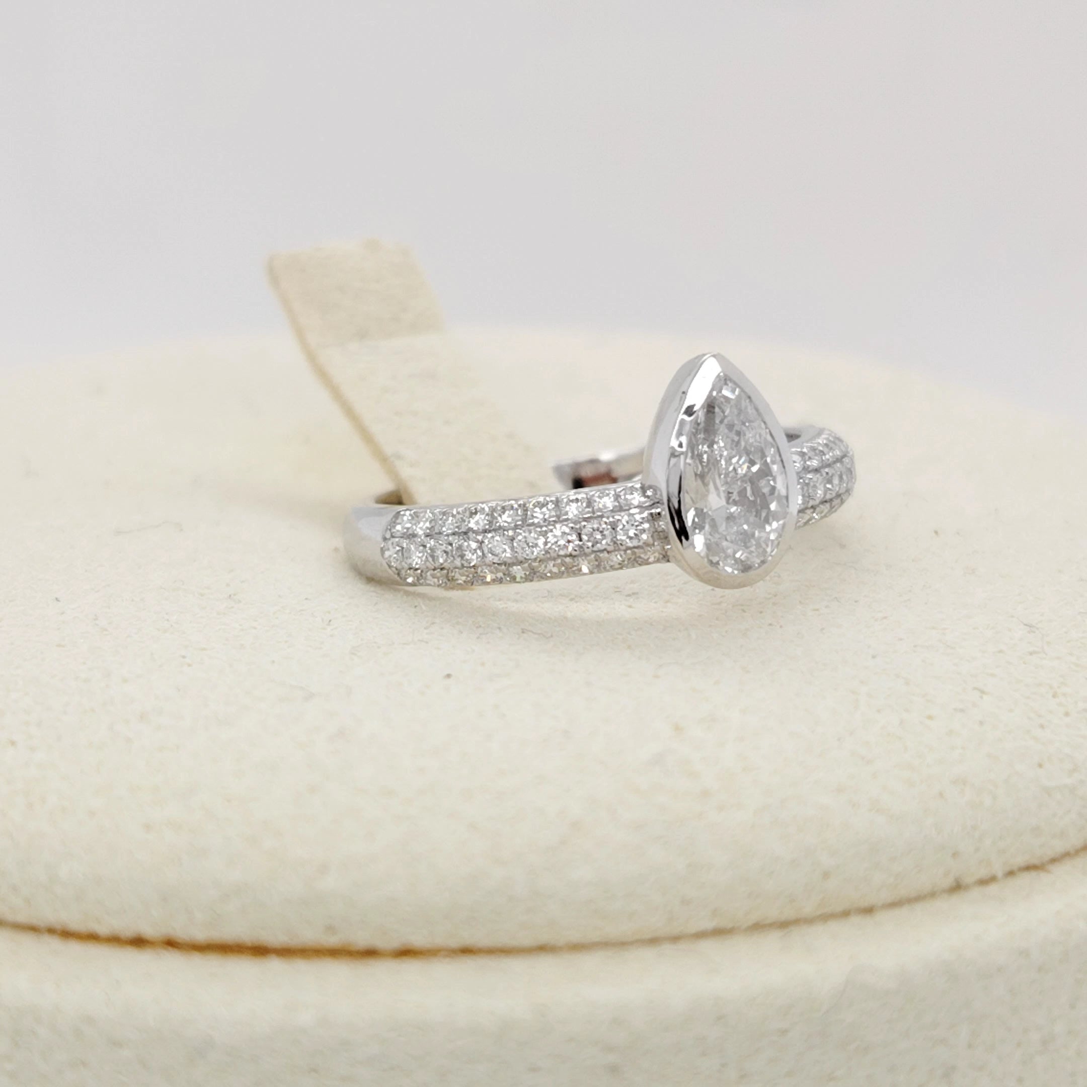 Pear-Shaped Diamond Solitaire Ring