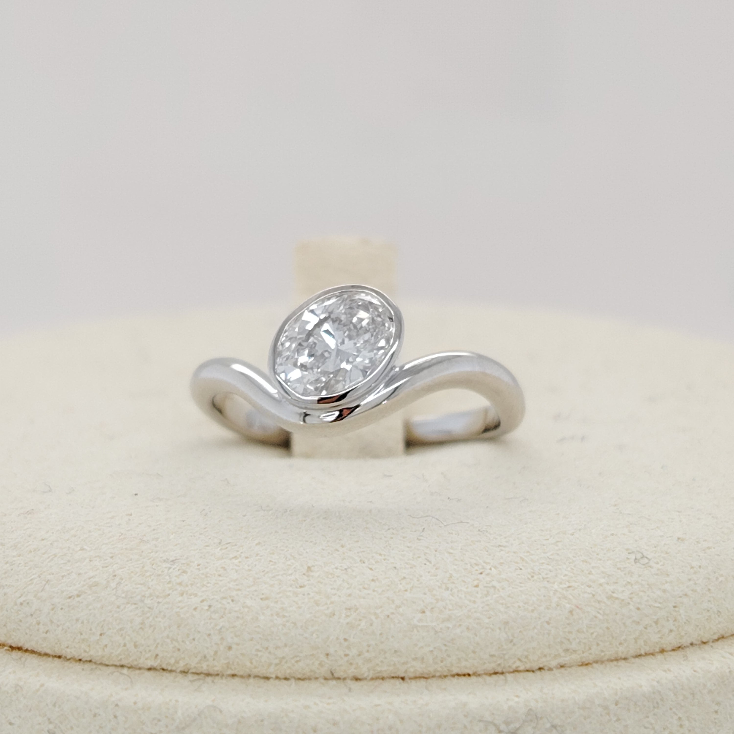 Curved Solitaire Lab Grown Diamond Ring
