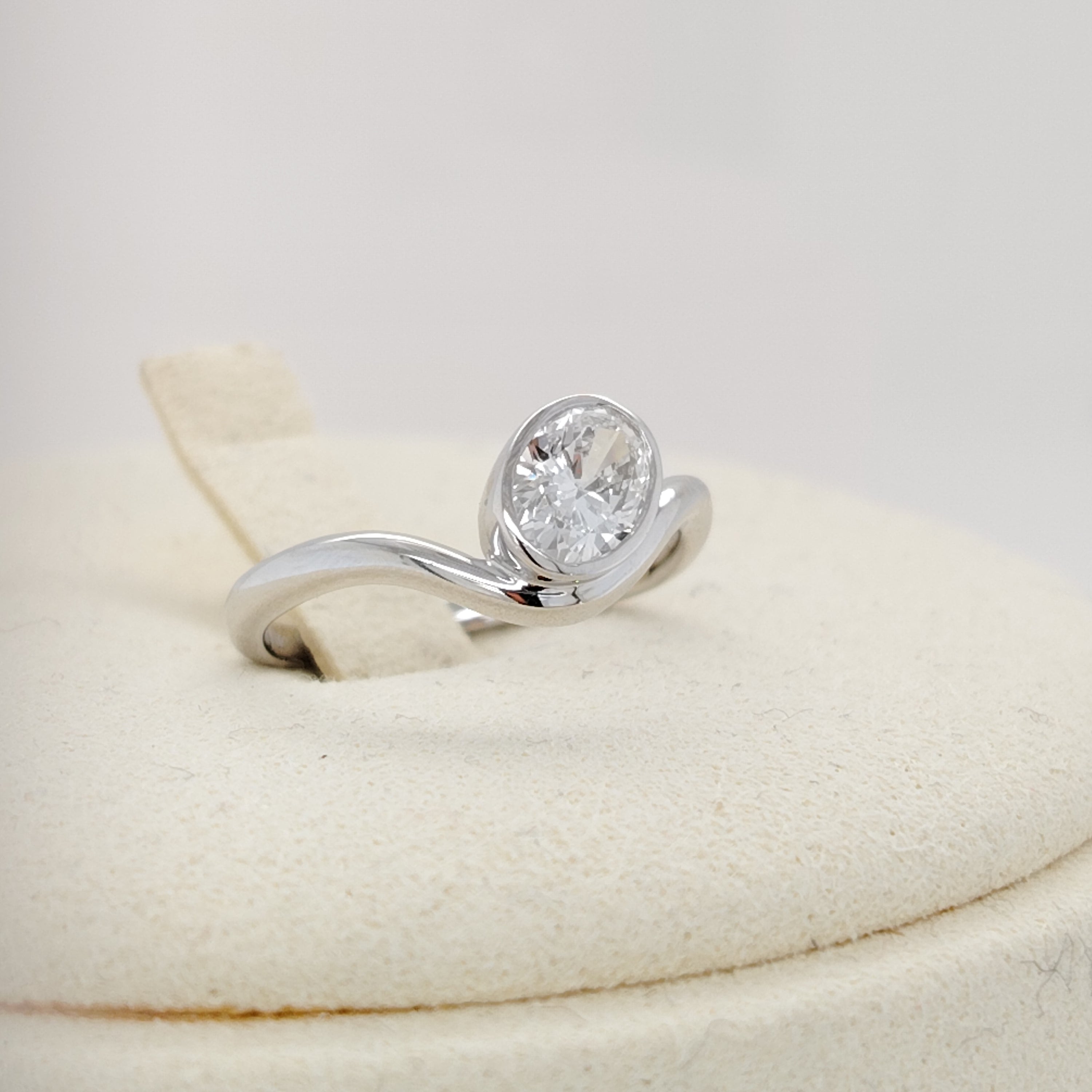 Curved Solitaire Lab Grown Diamond Ring
