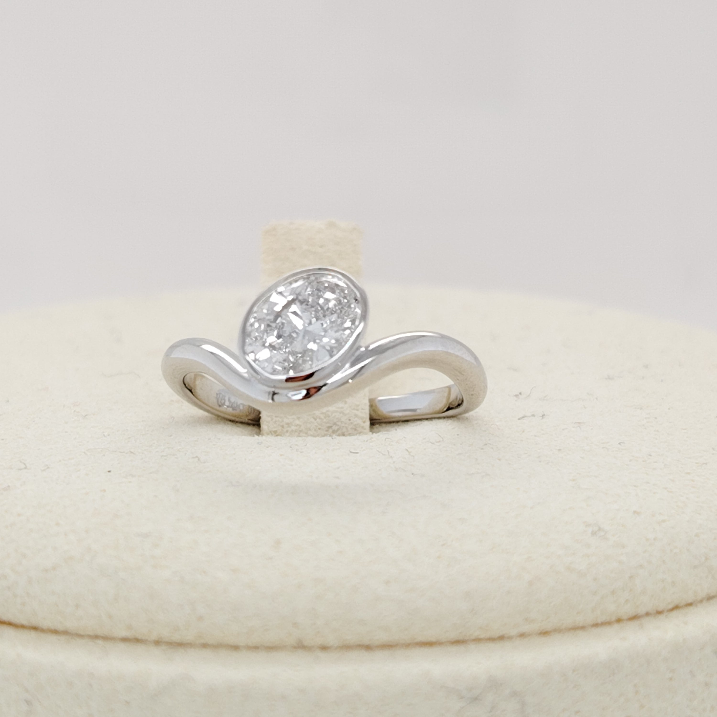 Curved Solitaire Lab Grown Diamond Ring