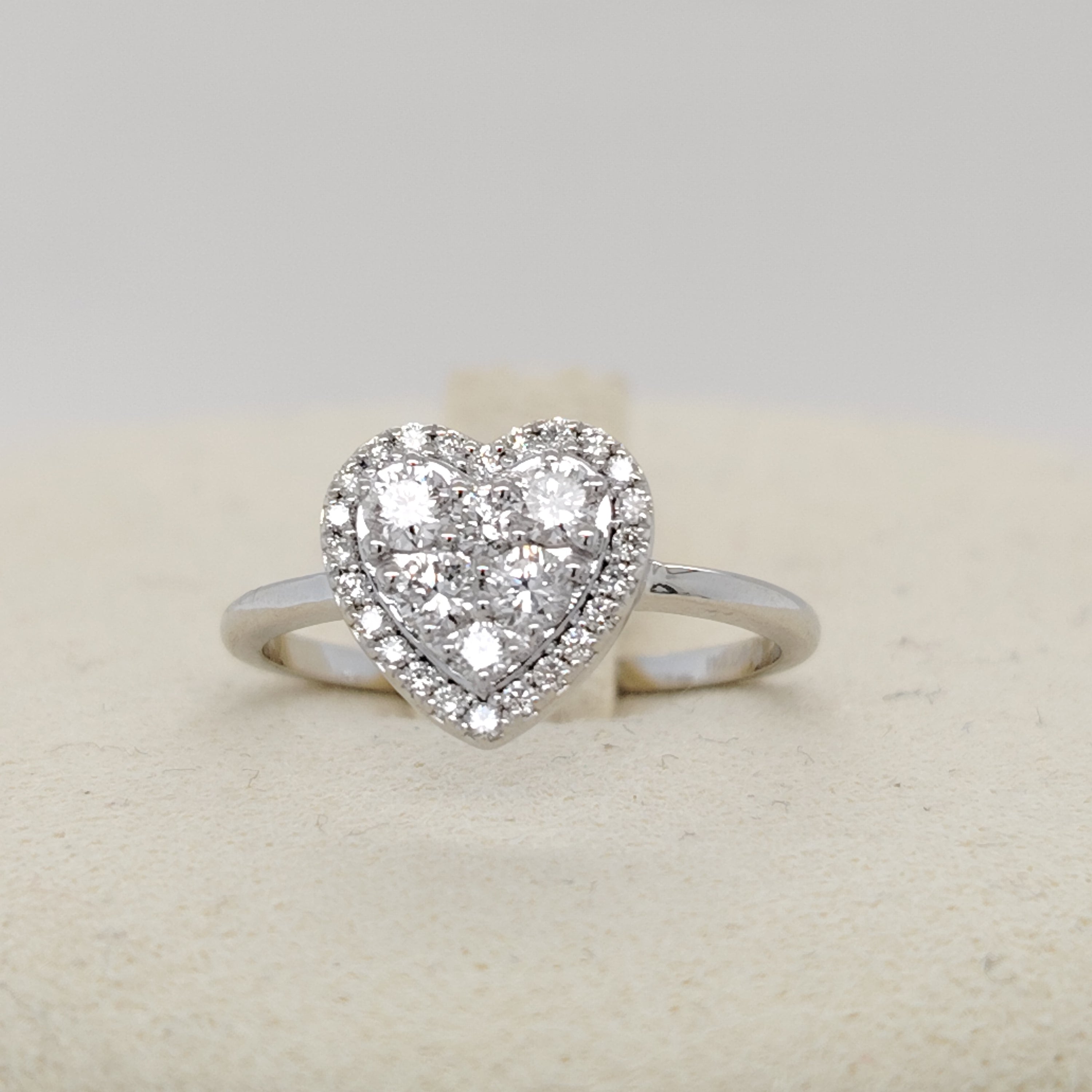 Halo Heart Diamond Ring