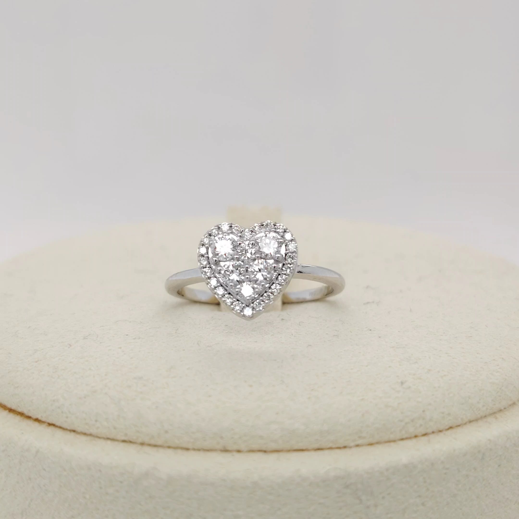 Halo Heart Diamond Ring