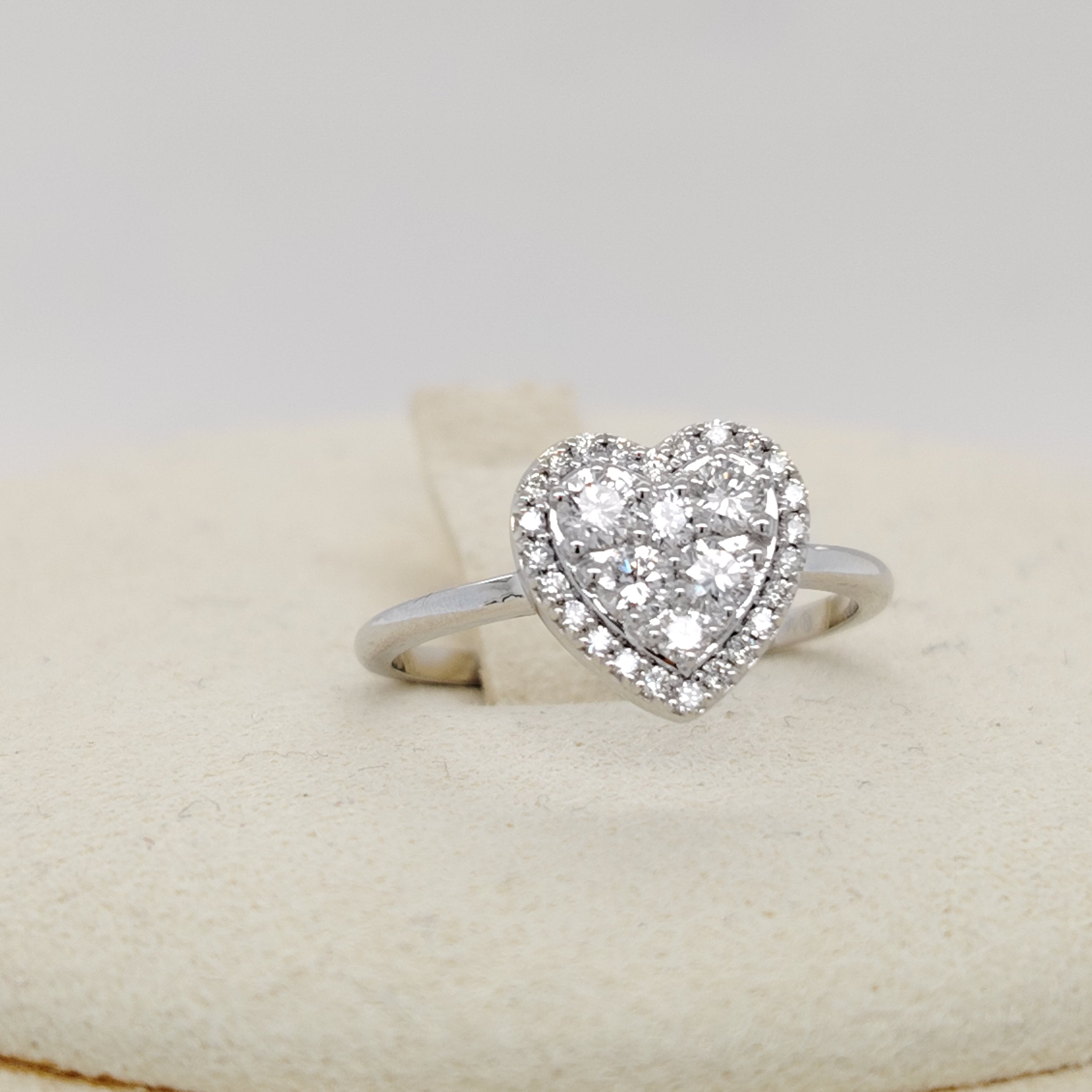 Halo Heart Diamond Ring