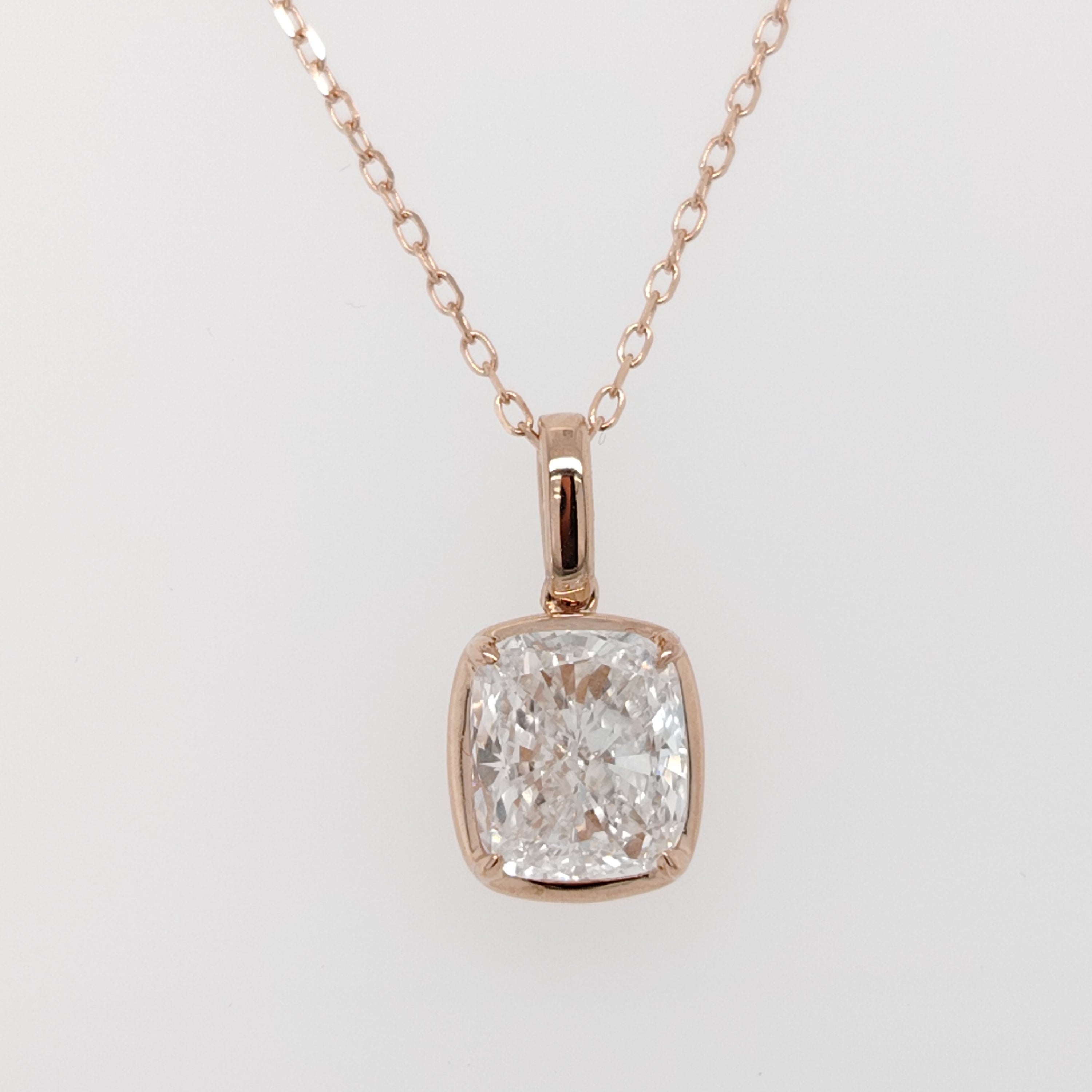 Bezel Cushion Diamond Pendant