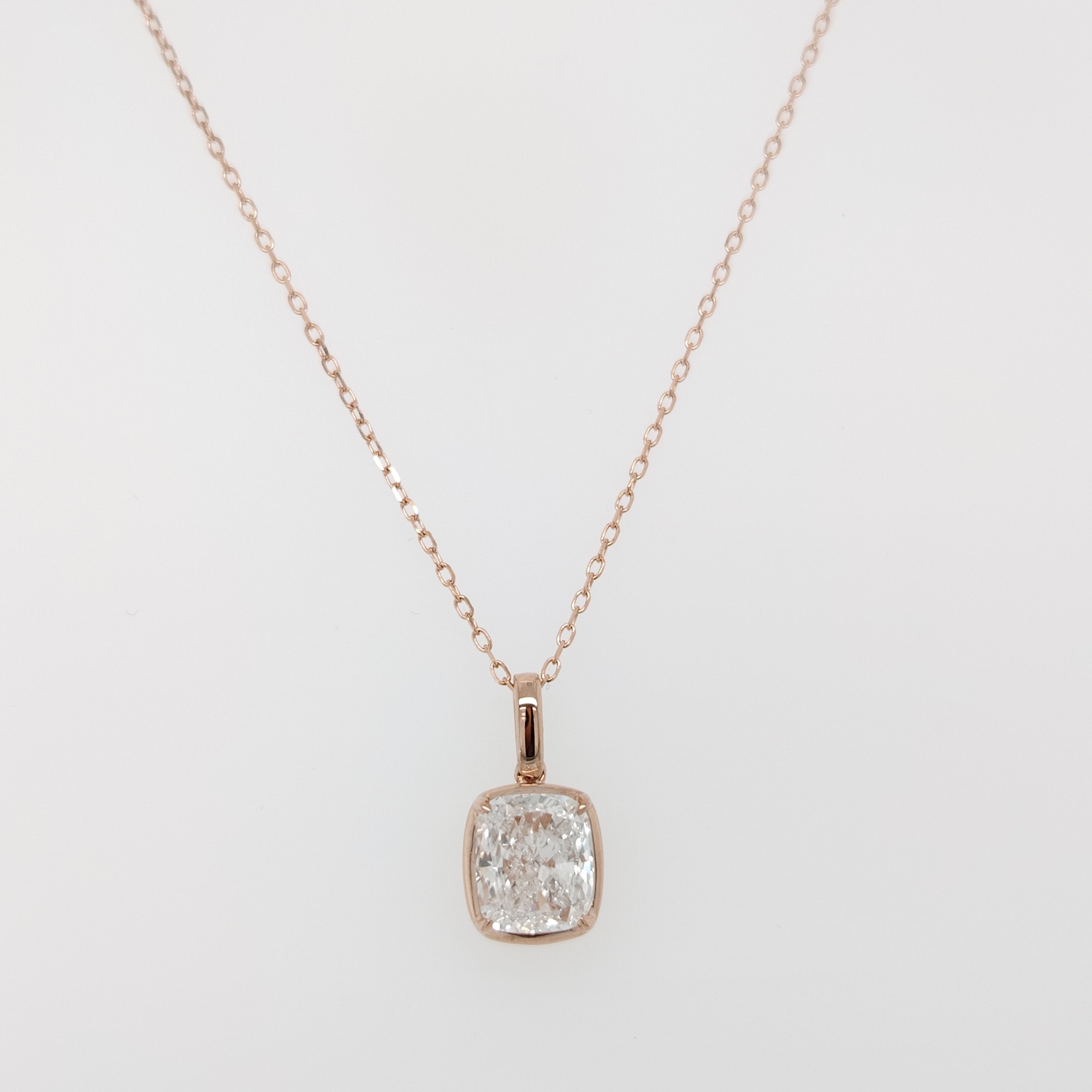 Bezel Cushion Diamond Pendant