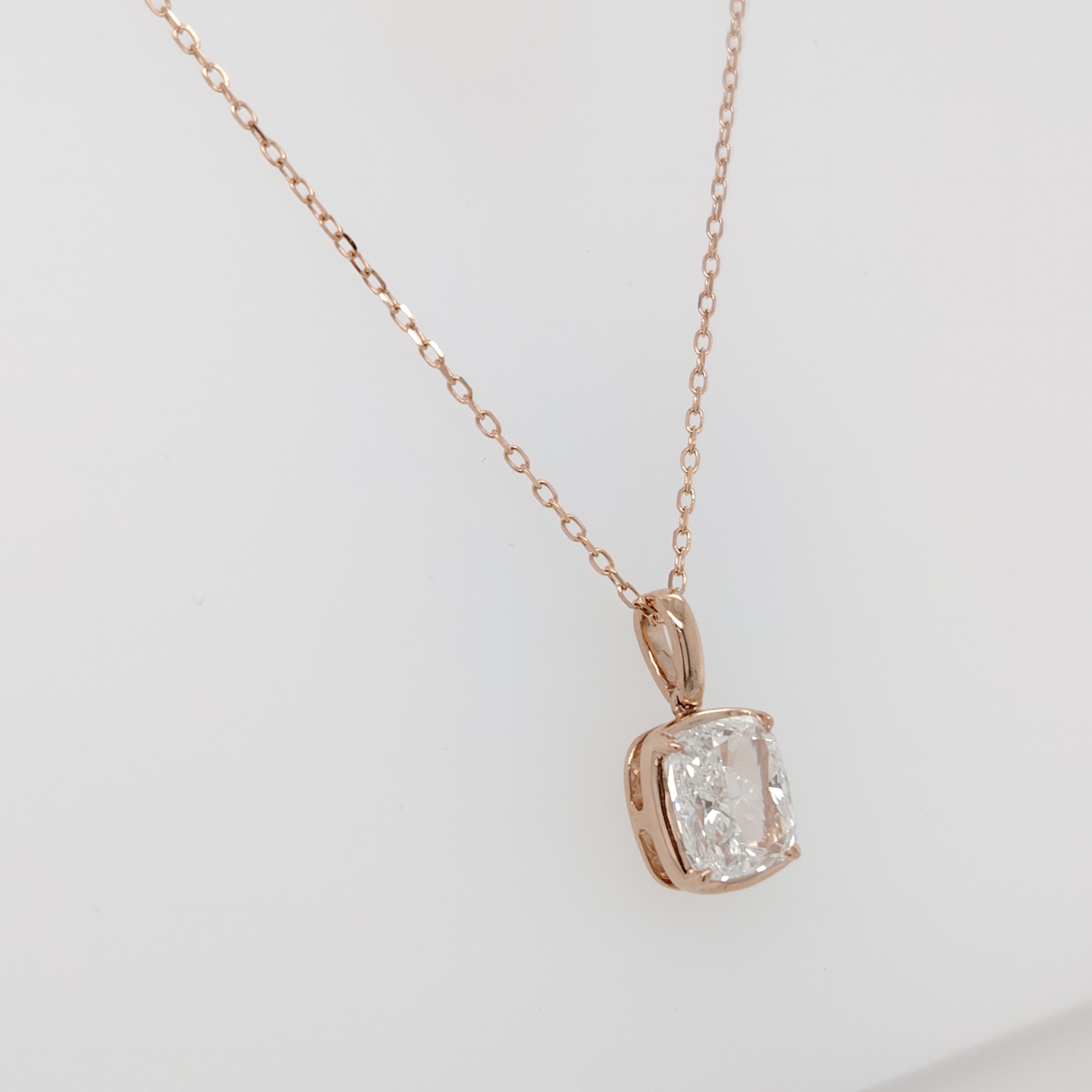 Bezel Cushion Diamond Pendant