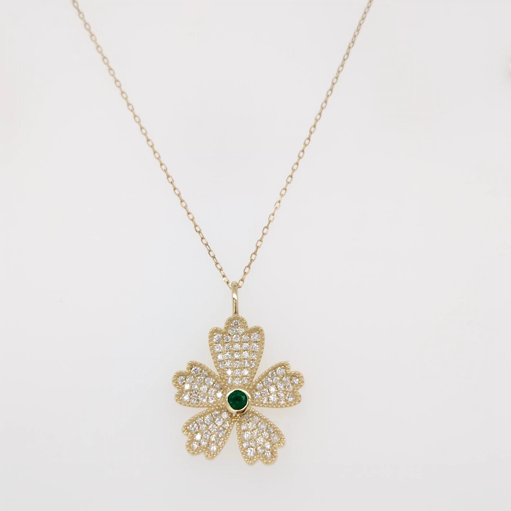 Emerald Bloom Diamond Pendant