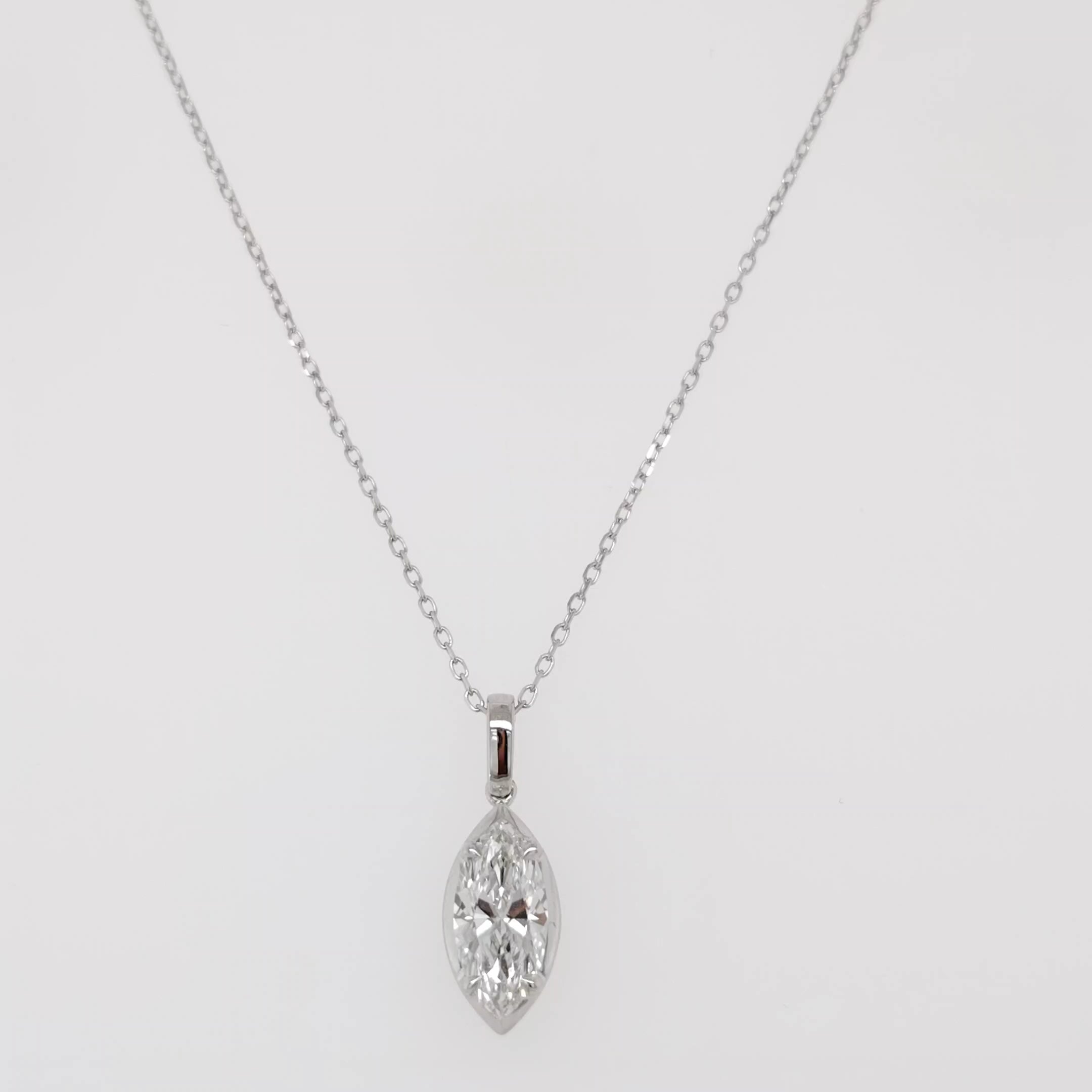 Marquise Solitaire Diamond Pendant