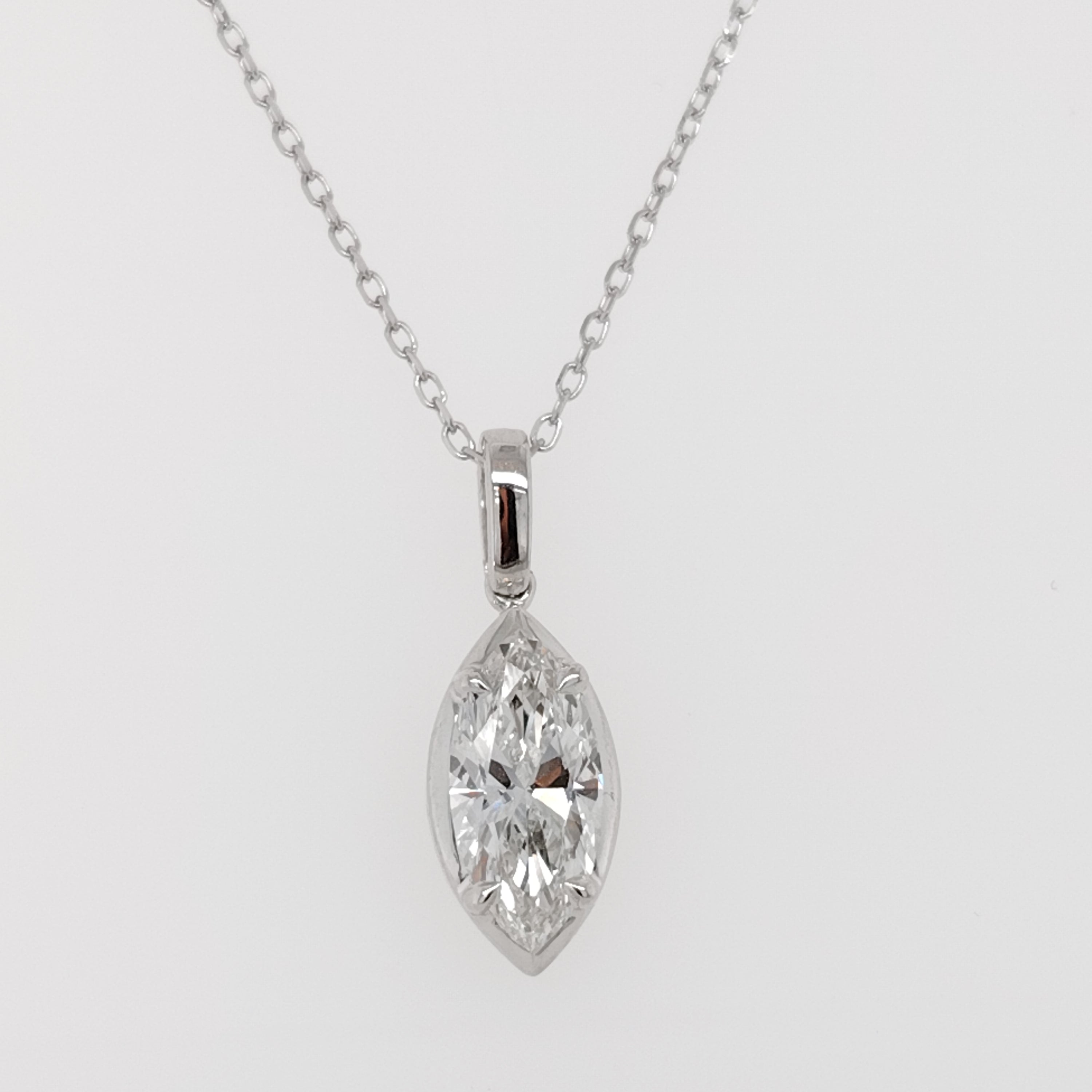 Marquise Solitaire Diamond Pendant