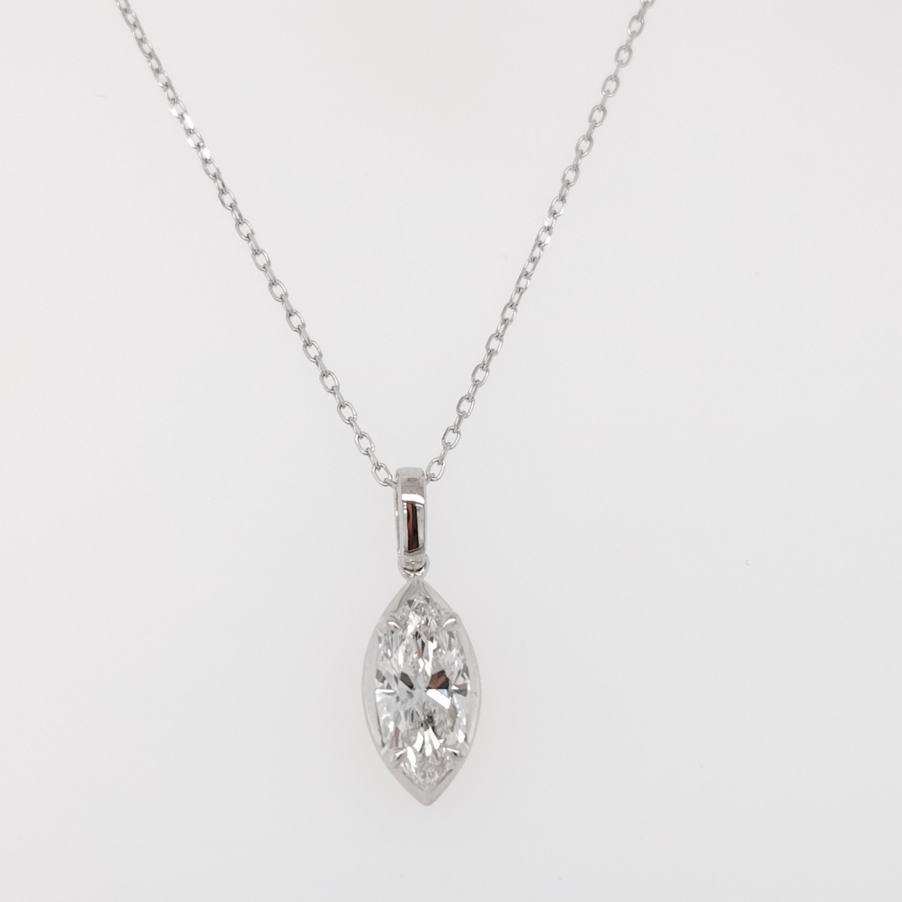 Marquise Solitaire Diamond Pendant