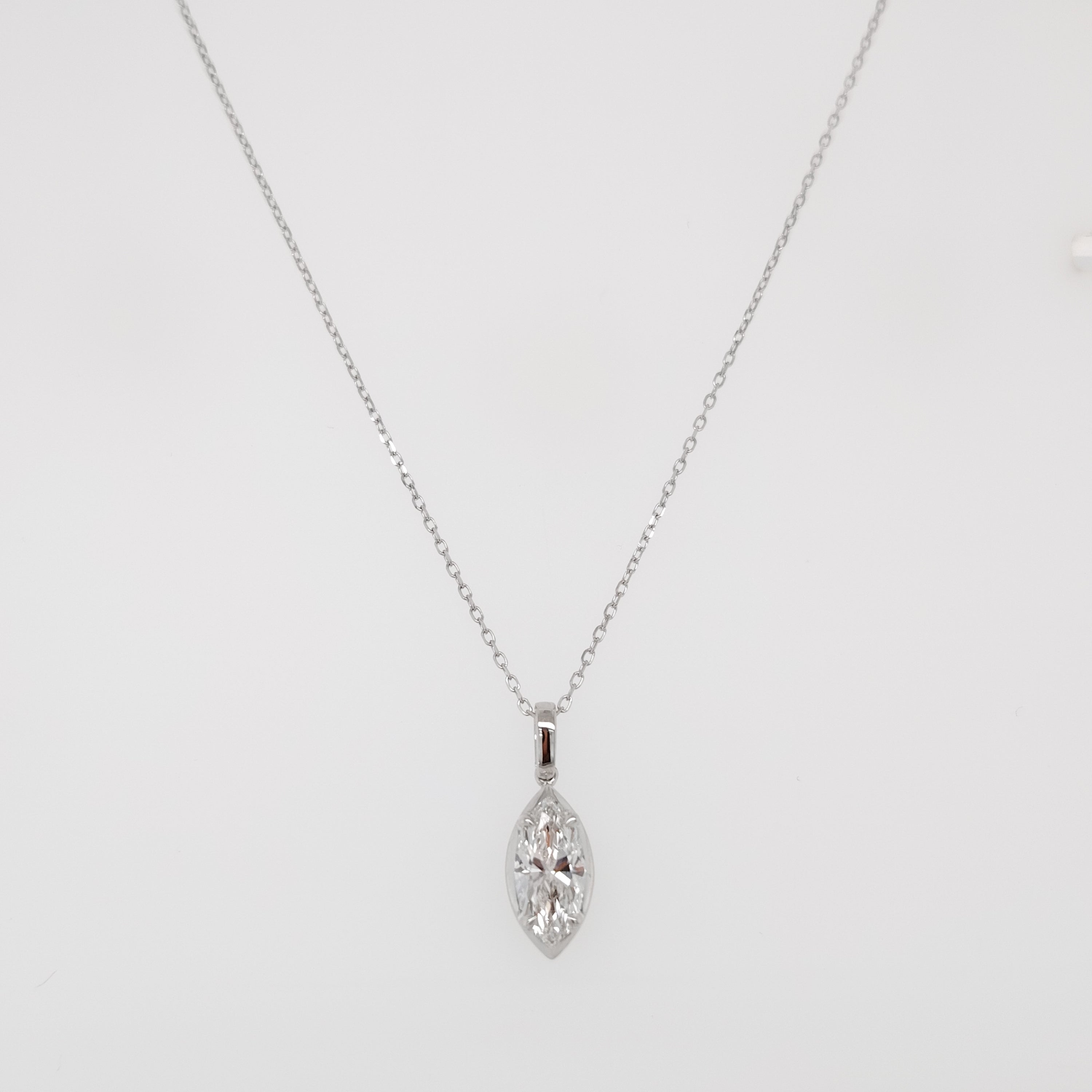 Marquise Solitaire Diamond Pendant