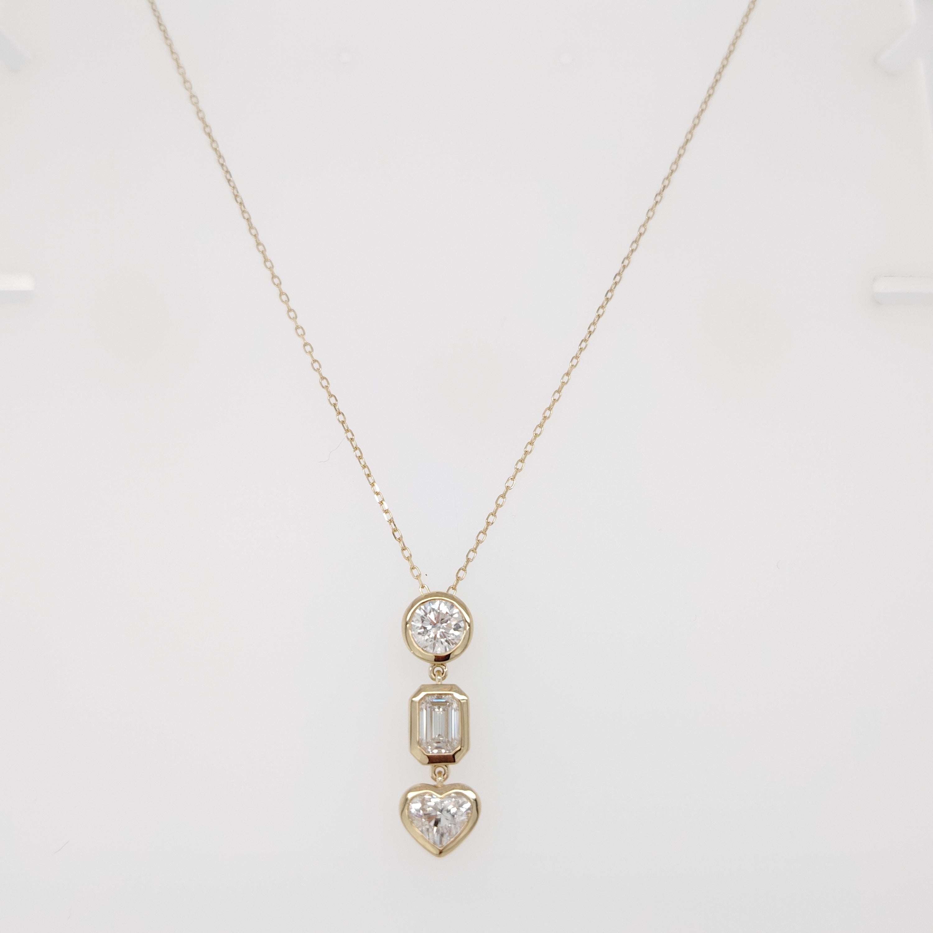 Celestial Trio Bezel Diamond Pendant