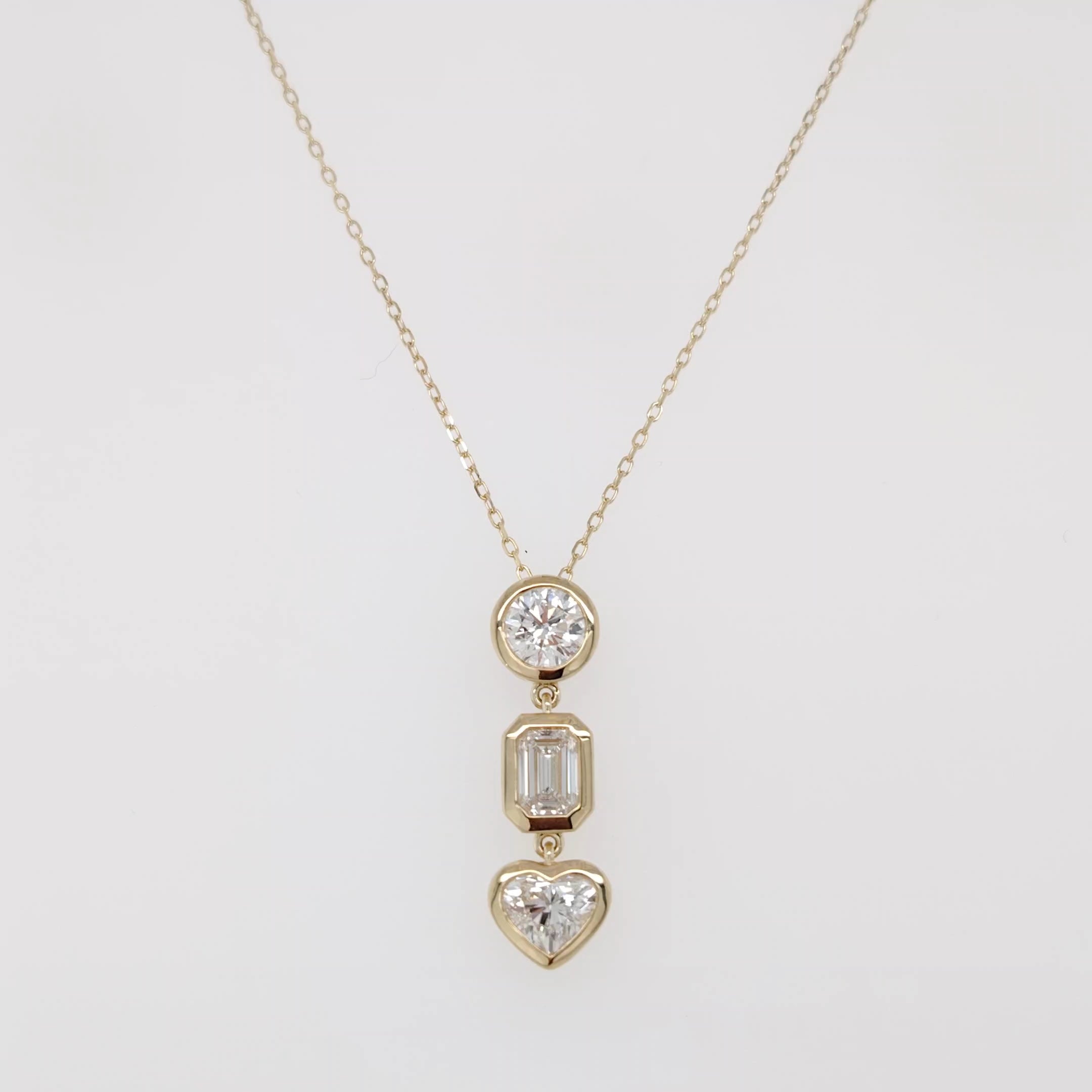 Celestial Trio Bezel Diamond Pendant