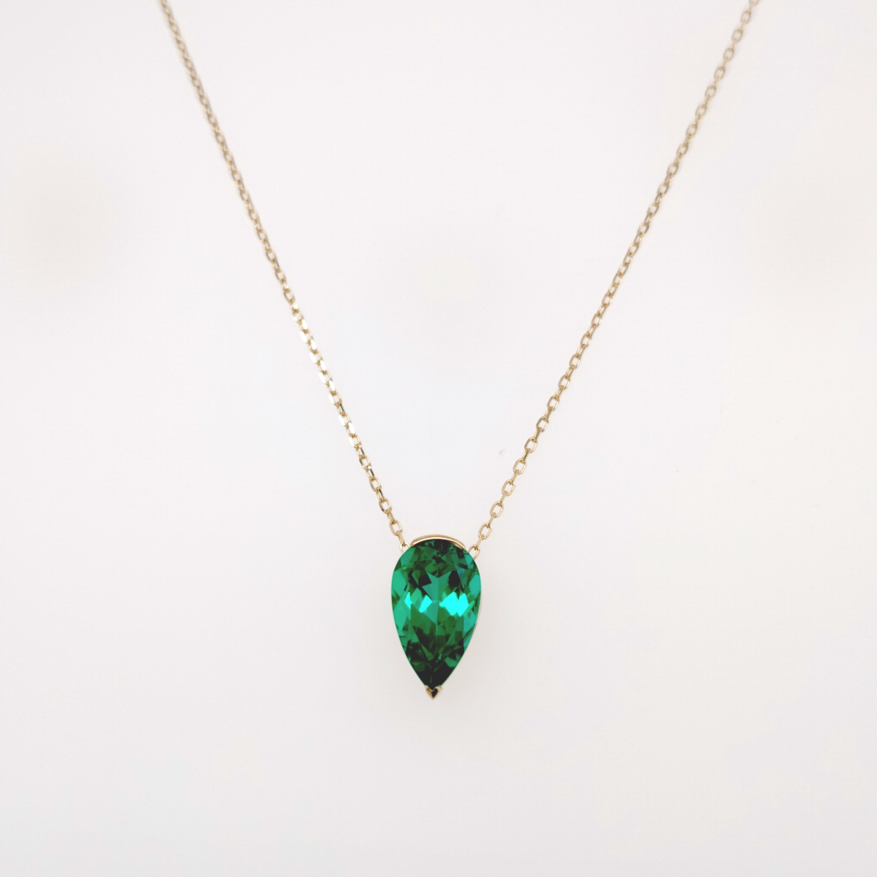 Pear-Shaped Emerald Necklace