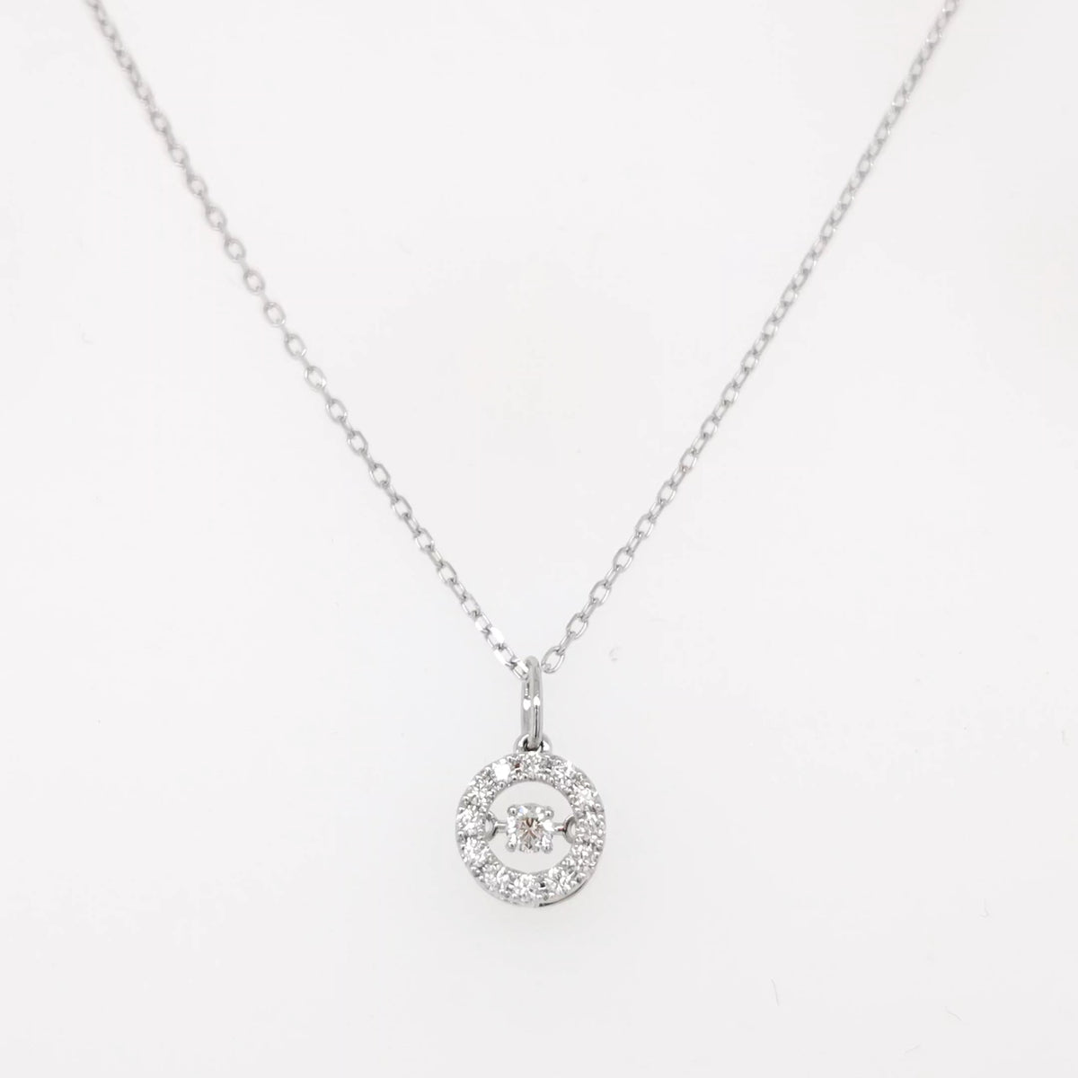 Dancing Diamond Halo Pendant