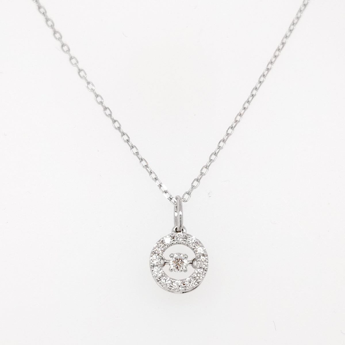 Dancing Diamond Halo Pendant