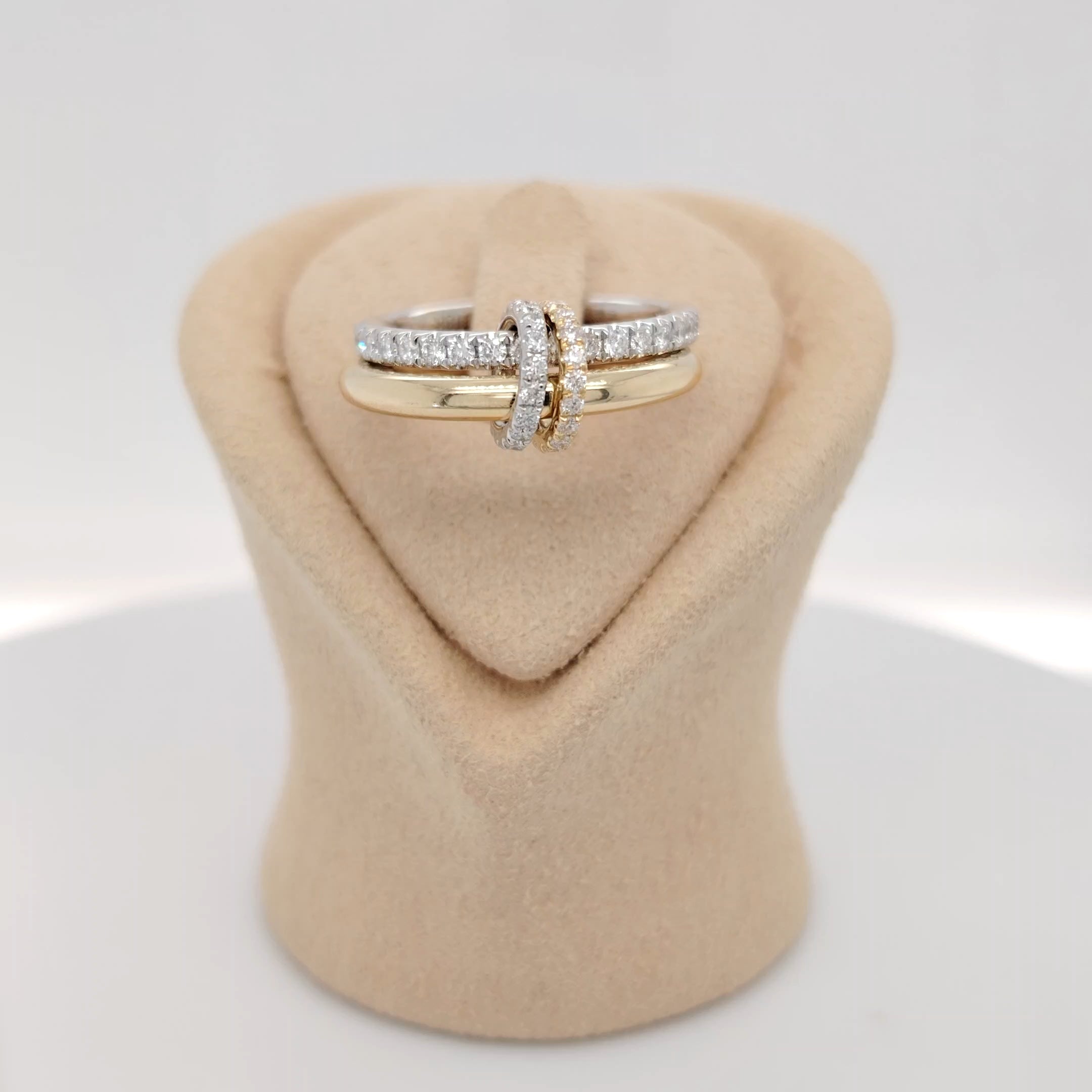 Duality Two-Tone Diamond Ring Set