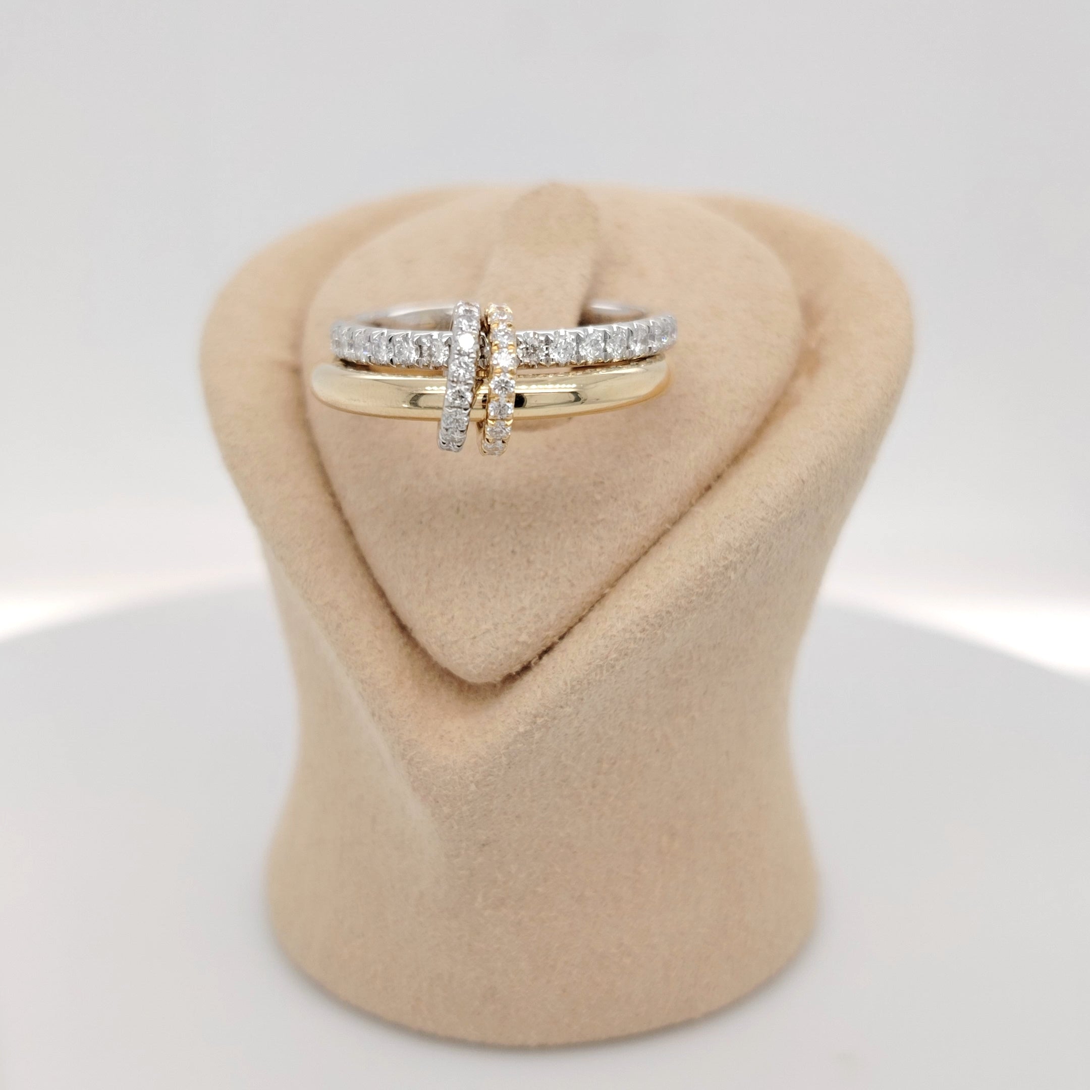 Duality Two-Tone Diamond Ring Set