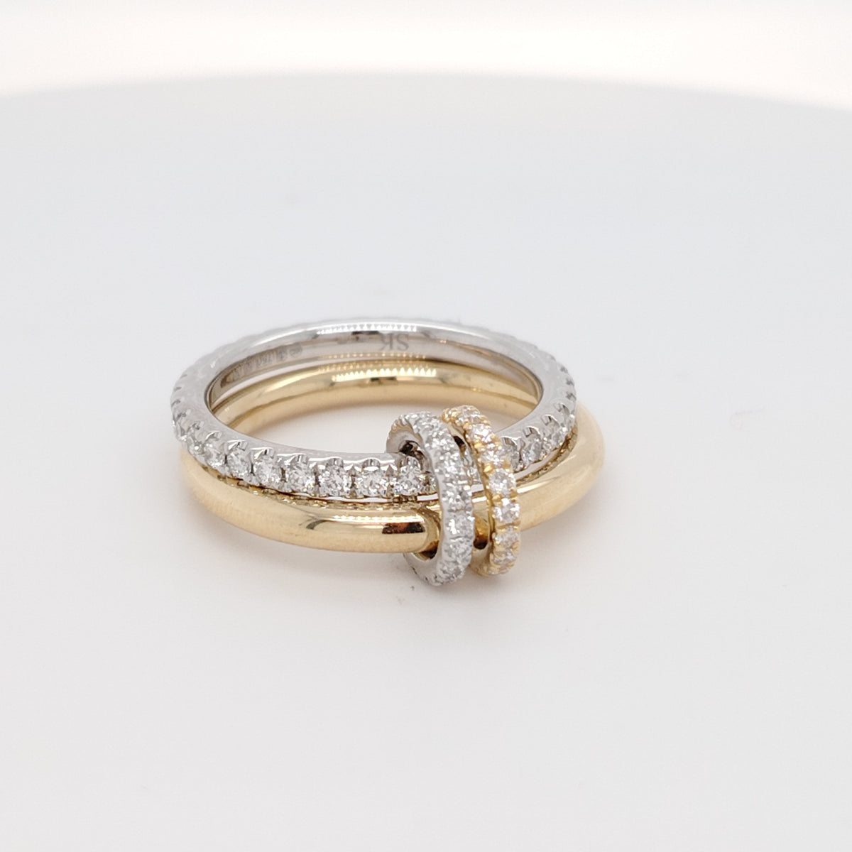 Duality Two-Tone Diamond Ring Set