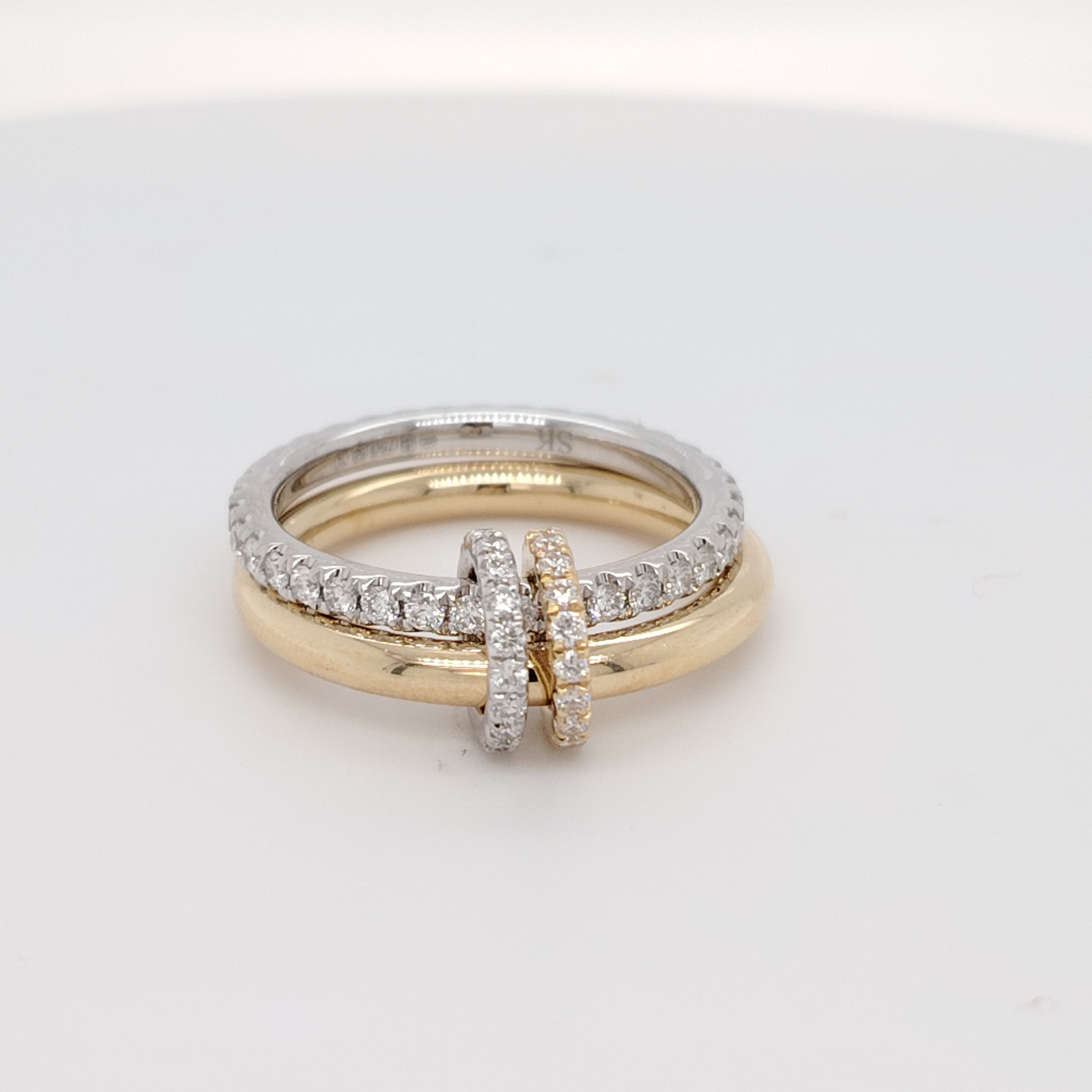 Duality Two-Tone Diamond Ring Set