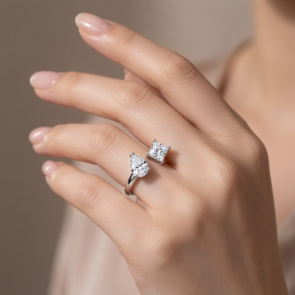 Elegant White Gold Diamond Ring