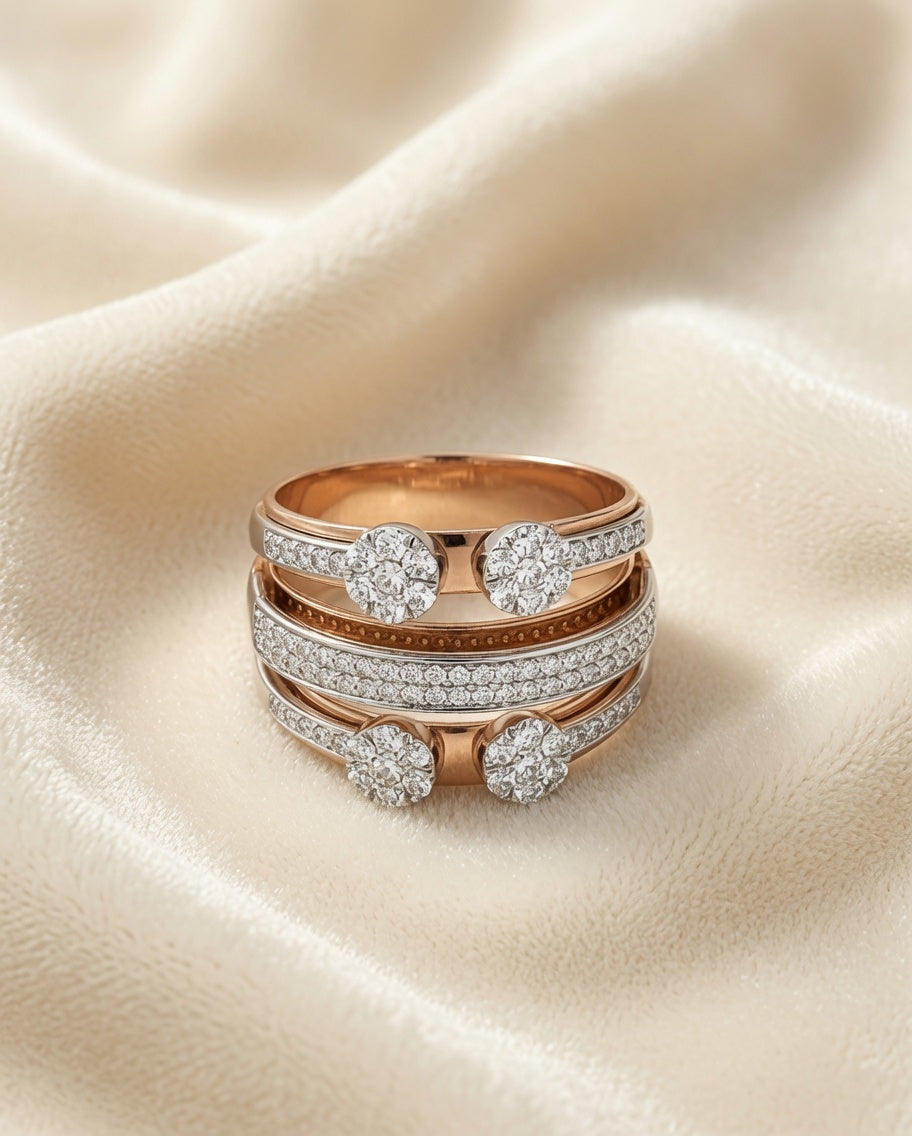 Radiant Cascade Diamond Ring
