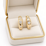 Star-Set Diamond Huggie Earrings