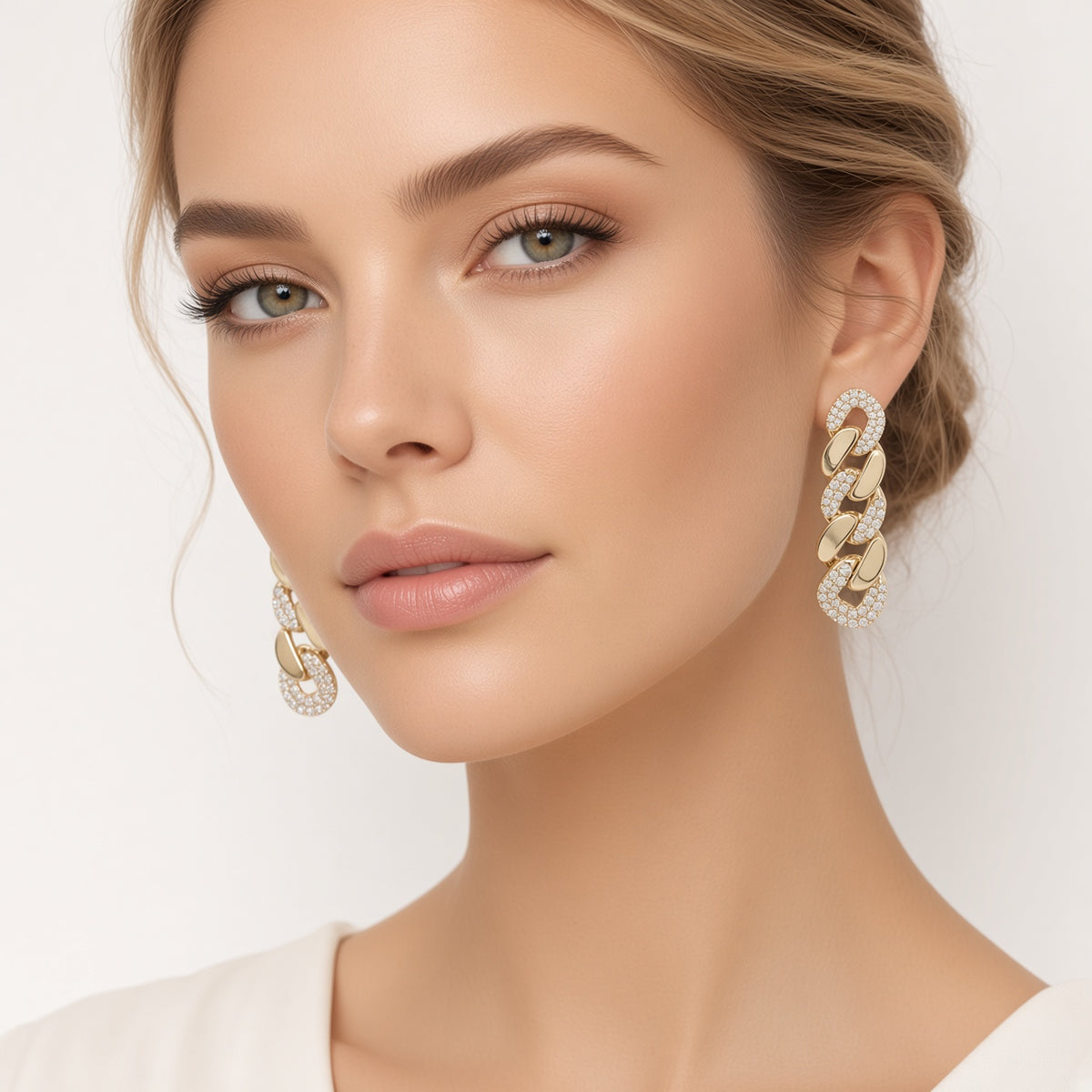 Luxe Interlocking Link Drop Earrings