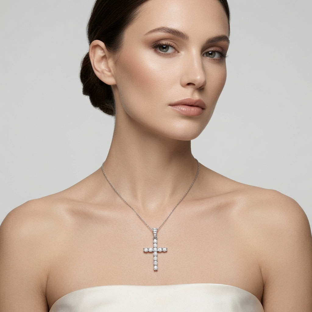 Classic Diamond Cross Pendant