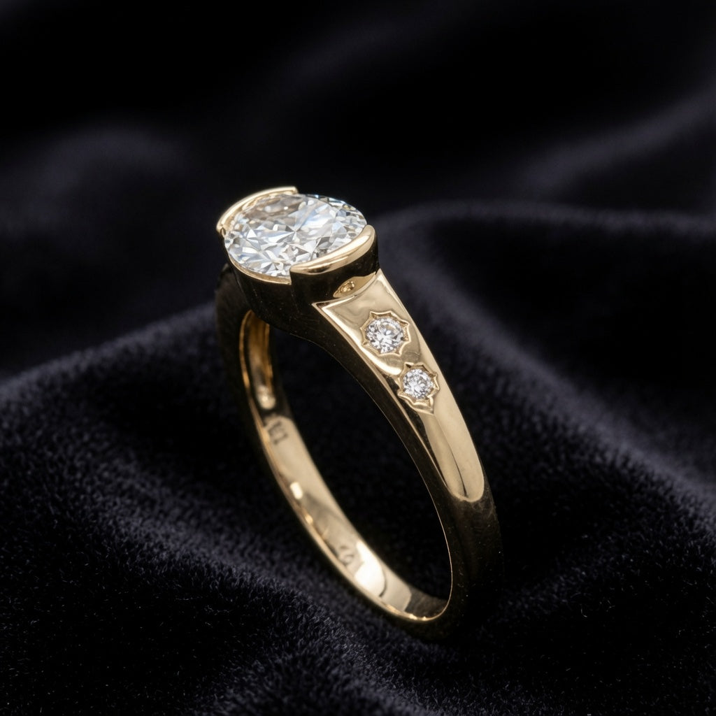 Celestial Oval Diamond Ring